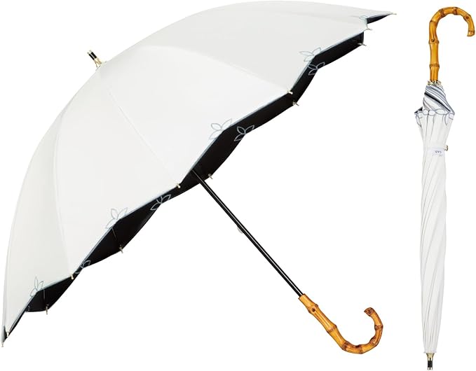 UVO(ウーボ)【12本骨/長傘】最強の日傘 オフ（23:刺繍スカラップ）