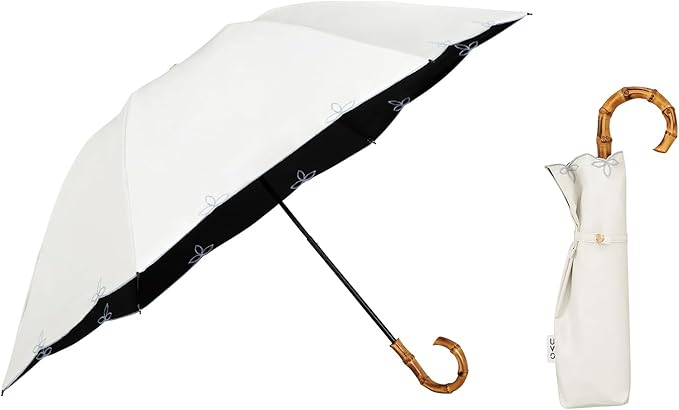 UVO(ウーボ)【3段/折りたたみ】最強の日傘 3段折  オフ（14:刺繍スカラップ）