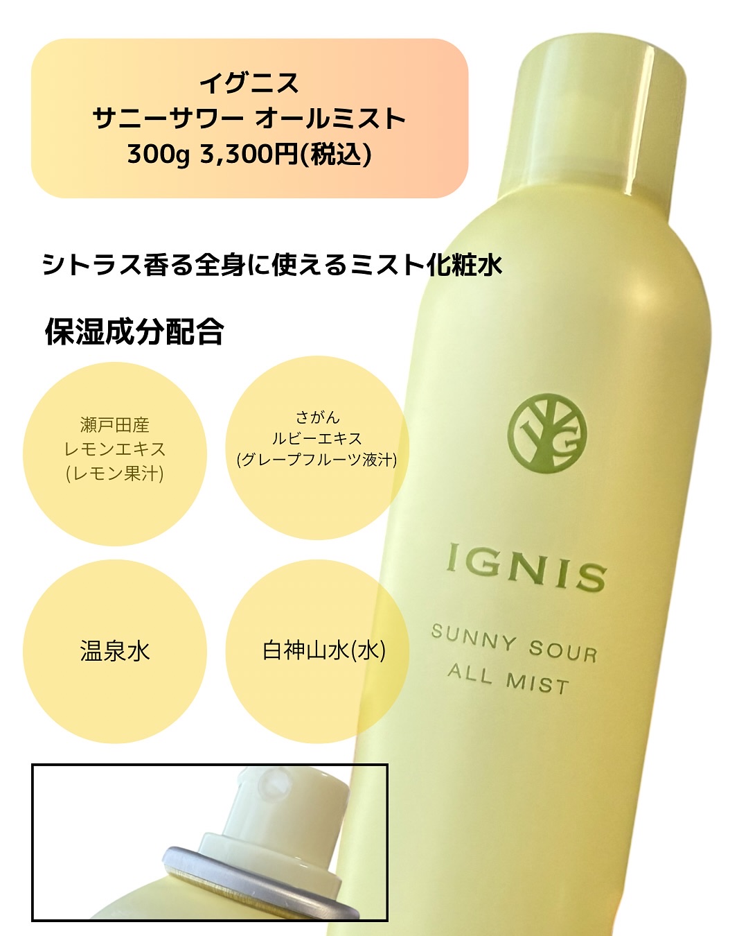 サニーサワー オールミスト/IGNIS/ミスト状化粧水を使ったクチコミ（2枚目）