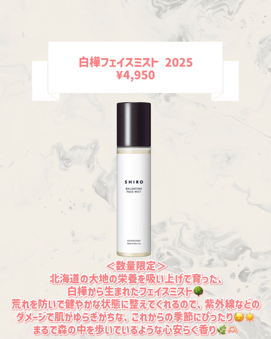 白樺フェイスミスト 2025/SHIRO/ミスト状化粧水を使ったクチコミ（2枚目）