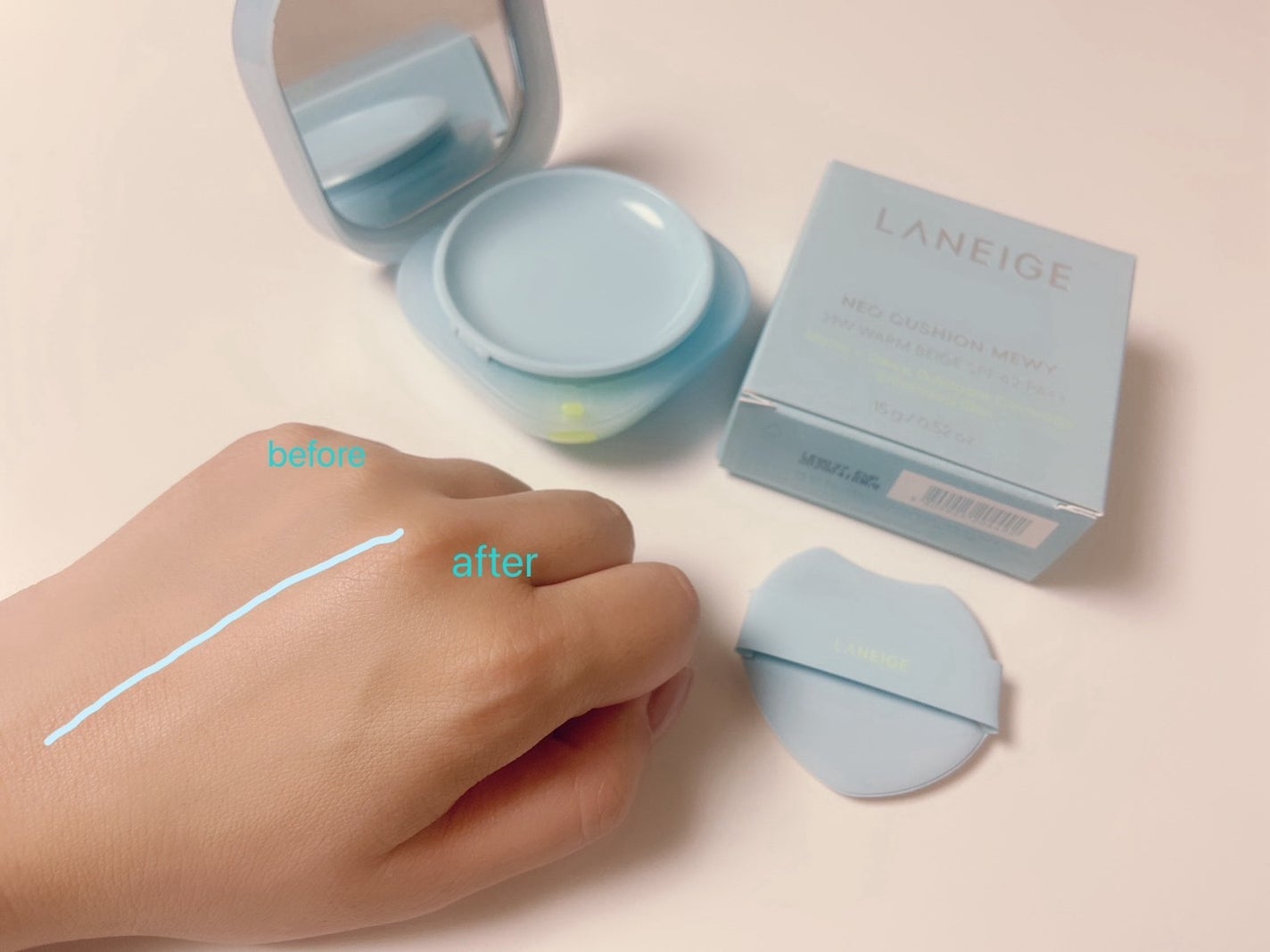 ラネージュ ネオクッション ミュイ /LANEIGE/クッションファンデーションを使ったクチコミ(3枚目)