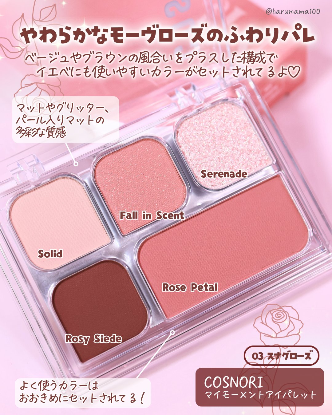 マイモーメントアイパレット/COSNORI/アイシャドウパレットを使ったクチコミ（2枚目）