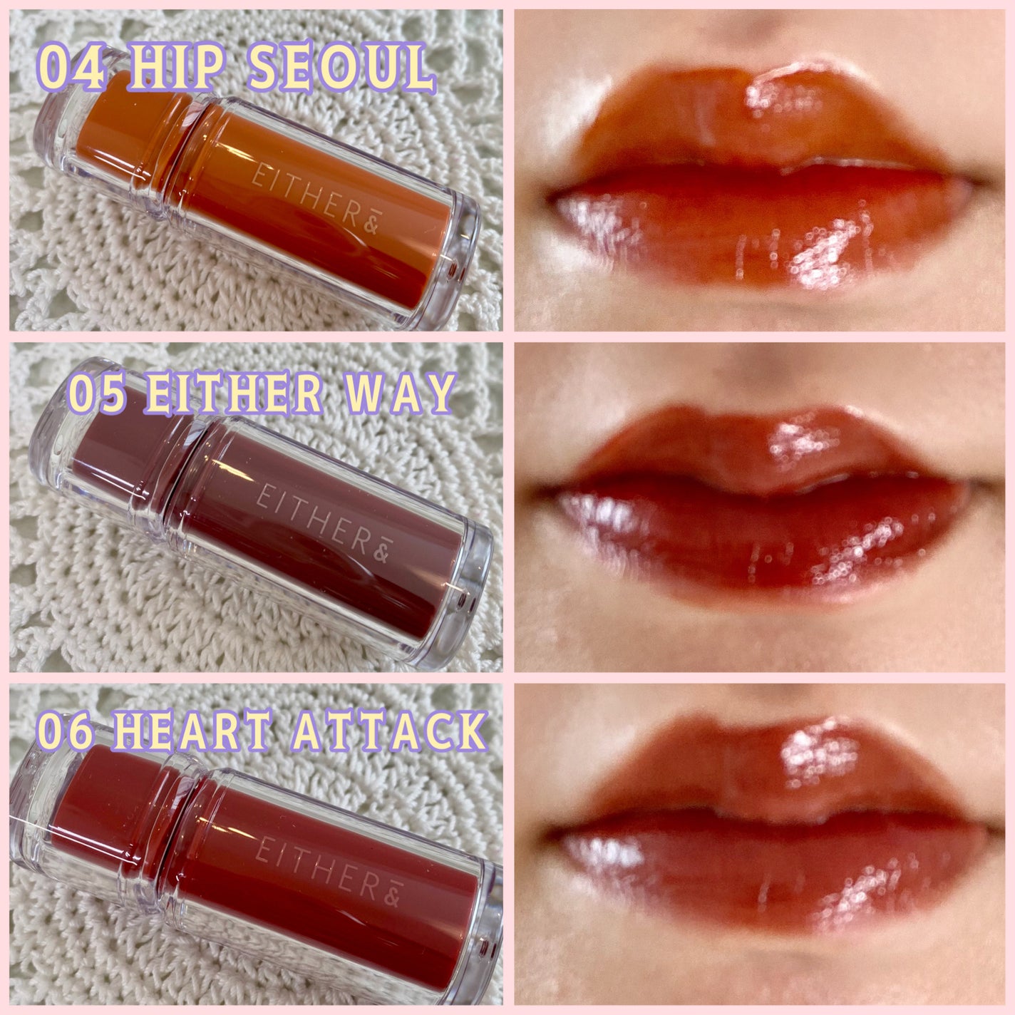 Dewy Syrup Tint/EITHER&/口紅を使ったクチコミ(3枚目)