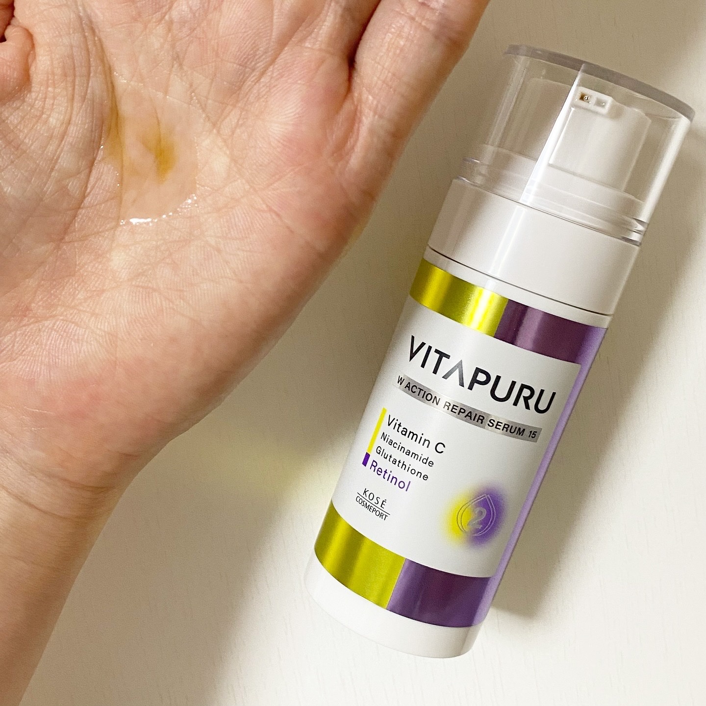 ビタプル ダブルアクション リペアセラム 15/VITAPURU/美容液を使ったクチコミ（3枚目）
