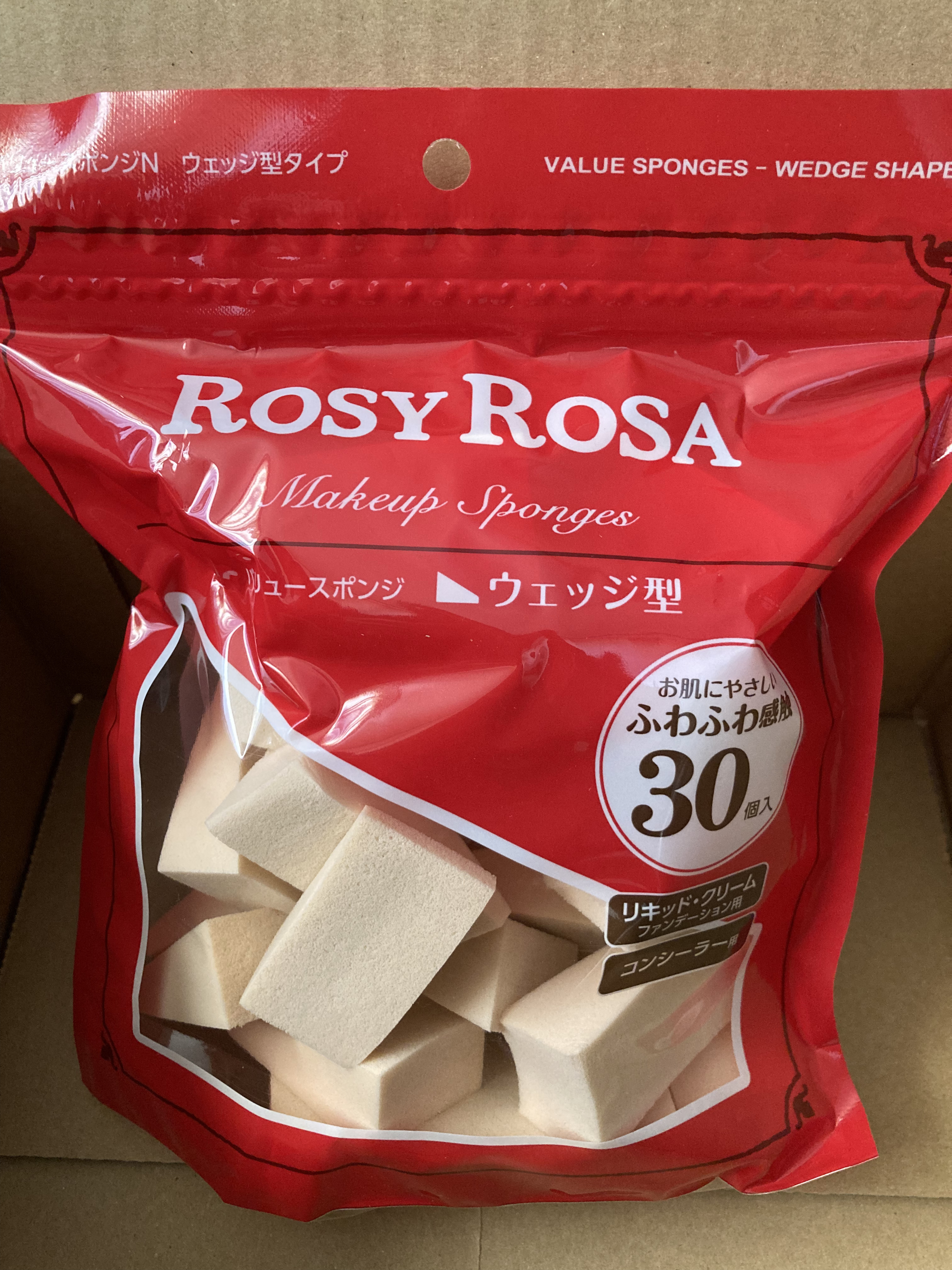 バリュースポンジN ウェッジ型タイプ 30P/ロージーローザ/パフ・スポンジを使ったクチコミ（1枚目）