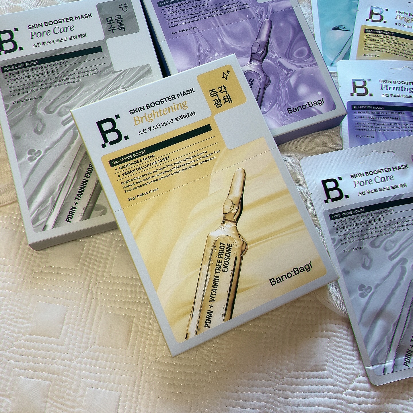 .
BANOBAGI
スキンブースター マスク
全4種　新商品

BANOBAGI様からいただきました🎁
夏肌をいたわる４typeの【最新作】フェイスマスク。

🩶pore care/毛穴ケア →PDRN※+タンニン配合
🩵moist