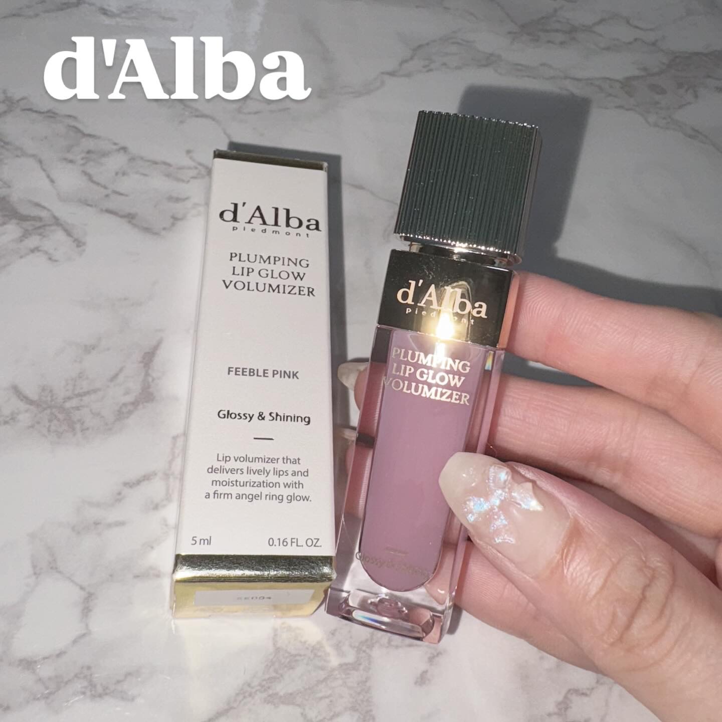 プランピングリップグロウムードボリューマイザー 01 フィーブルピンク(Feeble Pink)/ダルバ/リップグロスを使ったクチコミ（1枚目）