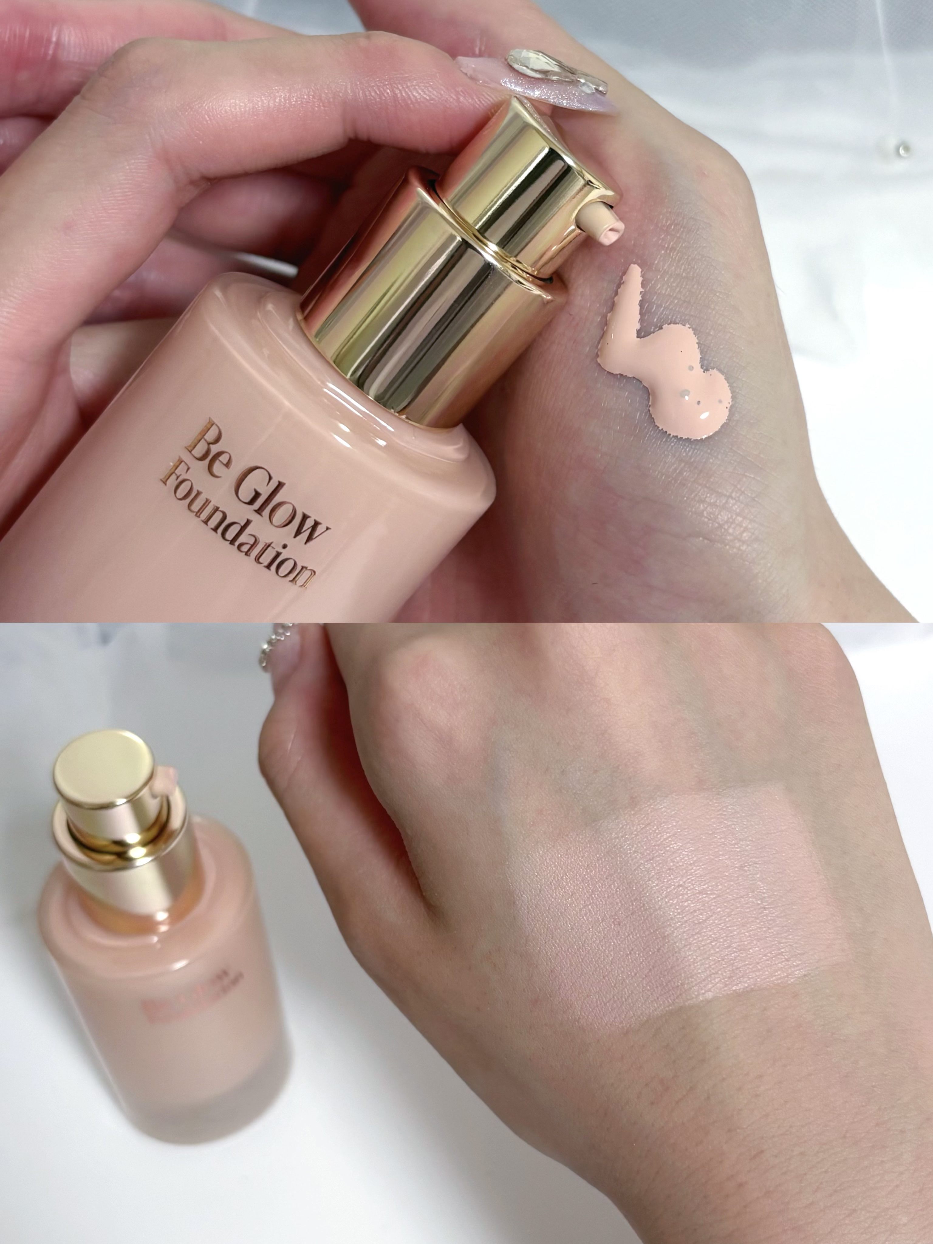 ビーグローファンデーション 3C　ウェディングピーチ/espoir/リキッドファンデーションを使ったクチコミ（3枚目）