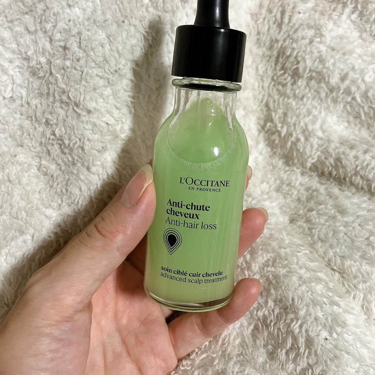 薬用 メディカル アンチヘアロスセラム/L'OCCITANE/頭皮ローションを使ったクチコミ(2枚目)