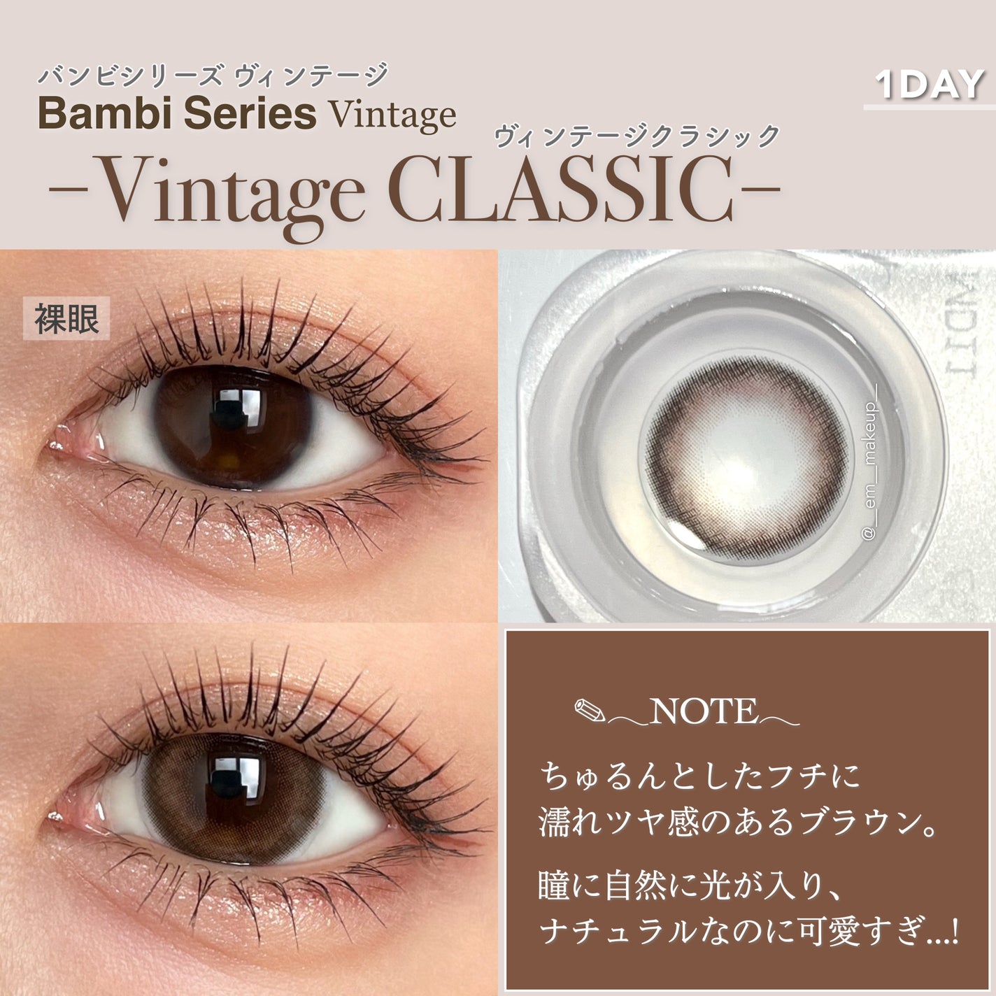 Angelcolor Bambi Series Vintage 1day/AngelColor/ワンデー(1DAY)カラコンを使ったクチコミ(3枚目)