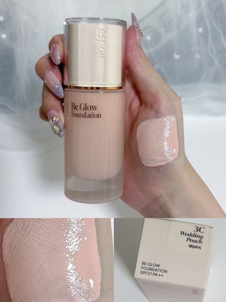ビーグローファンデーション 3C　ウェディングピーチ/espoir/リキッドファンデーションを使ったクチコミ（2枚目）