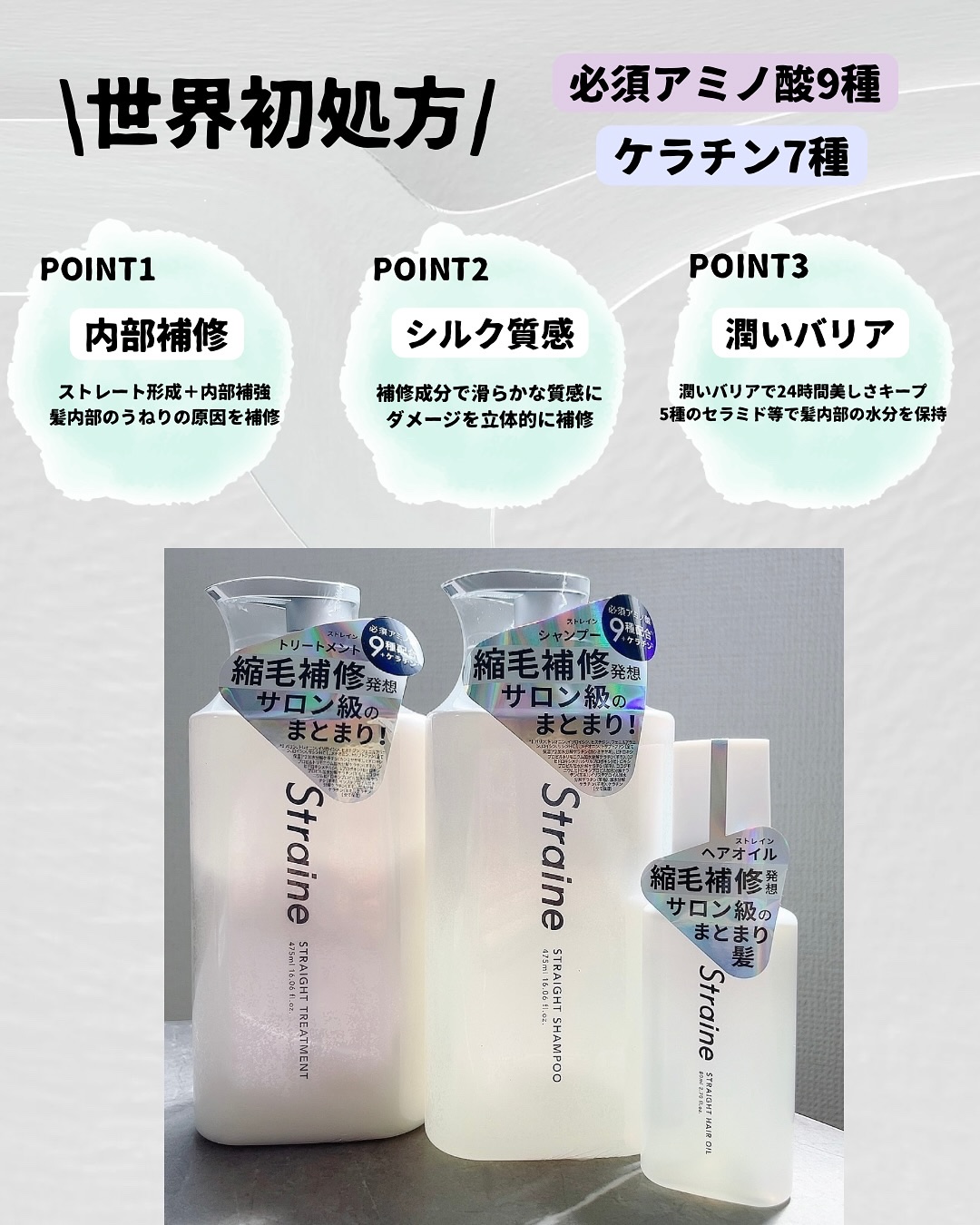 ストレートシャンプー/ストレートトリートメント ホワイトブロッサムの香り/Straine/市販シャンプーを使ったクチコミ（2枚目）