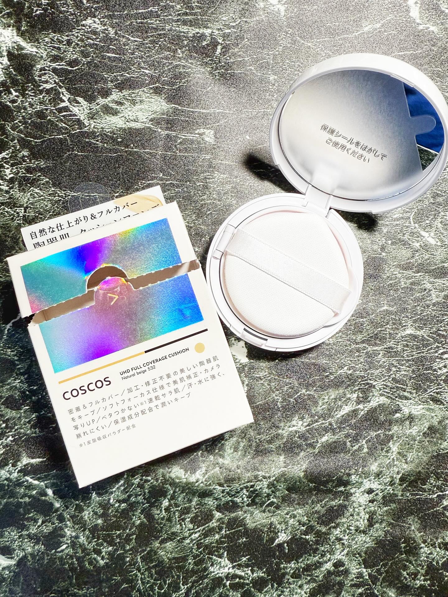 COSCOS UHDフルカバレッジクッション532(ナチュラルベージュ)/COSCOS/クッションファンデーションを使ったクチコミ（3枚目）