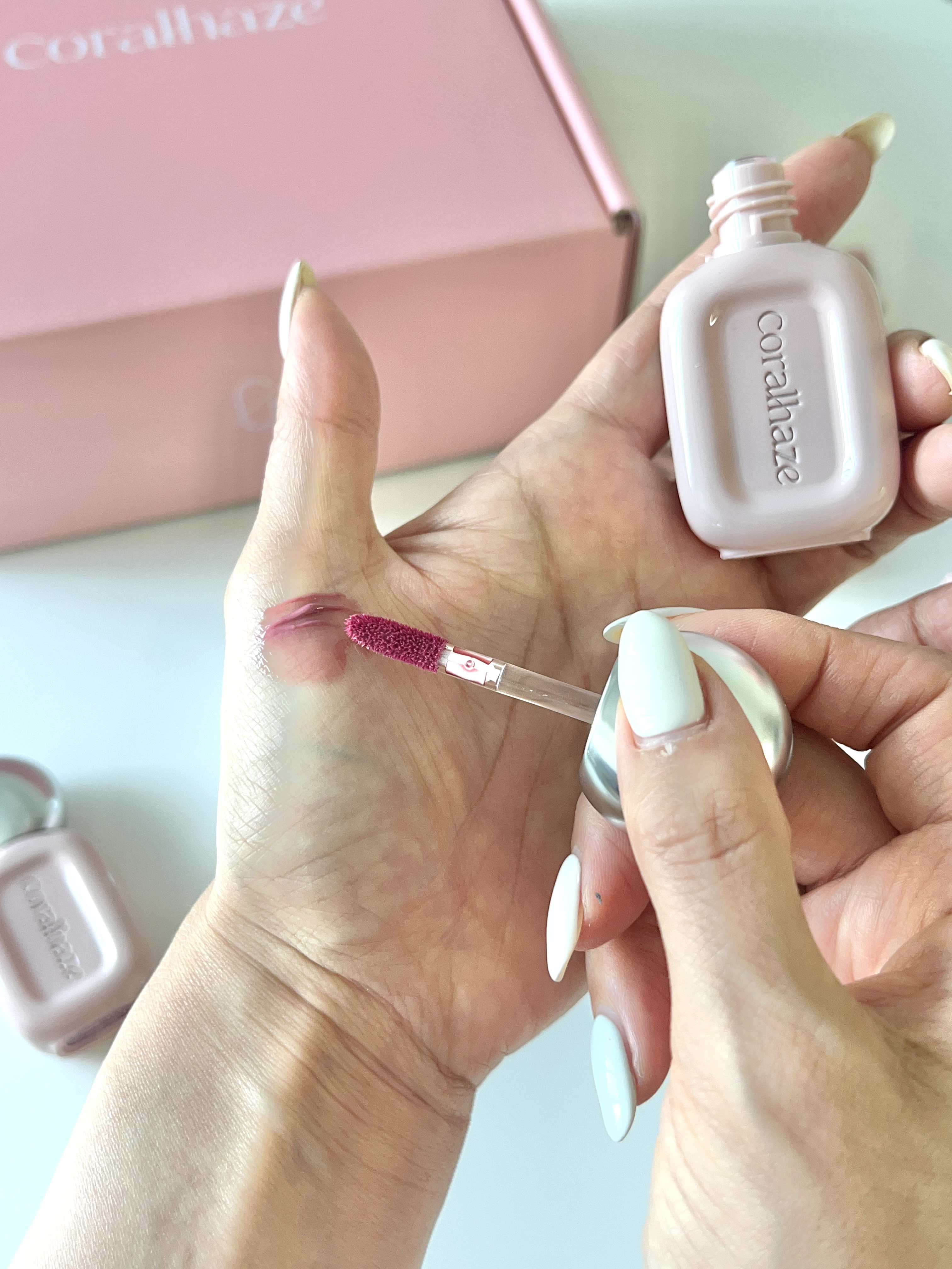 デュー ドロップ ティント/Coralhaze/リップティントを使ったクチコミ（2枚目）