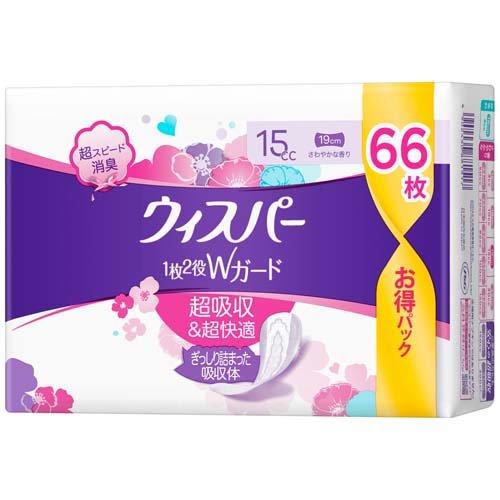 ウィスパー1枚2役Wガード さわやかな香り 15cc 66枚入