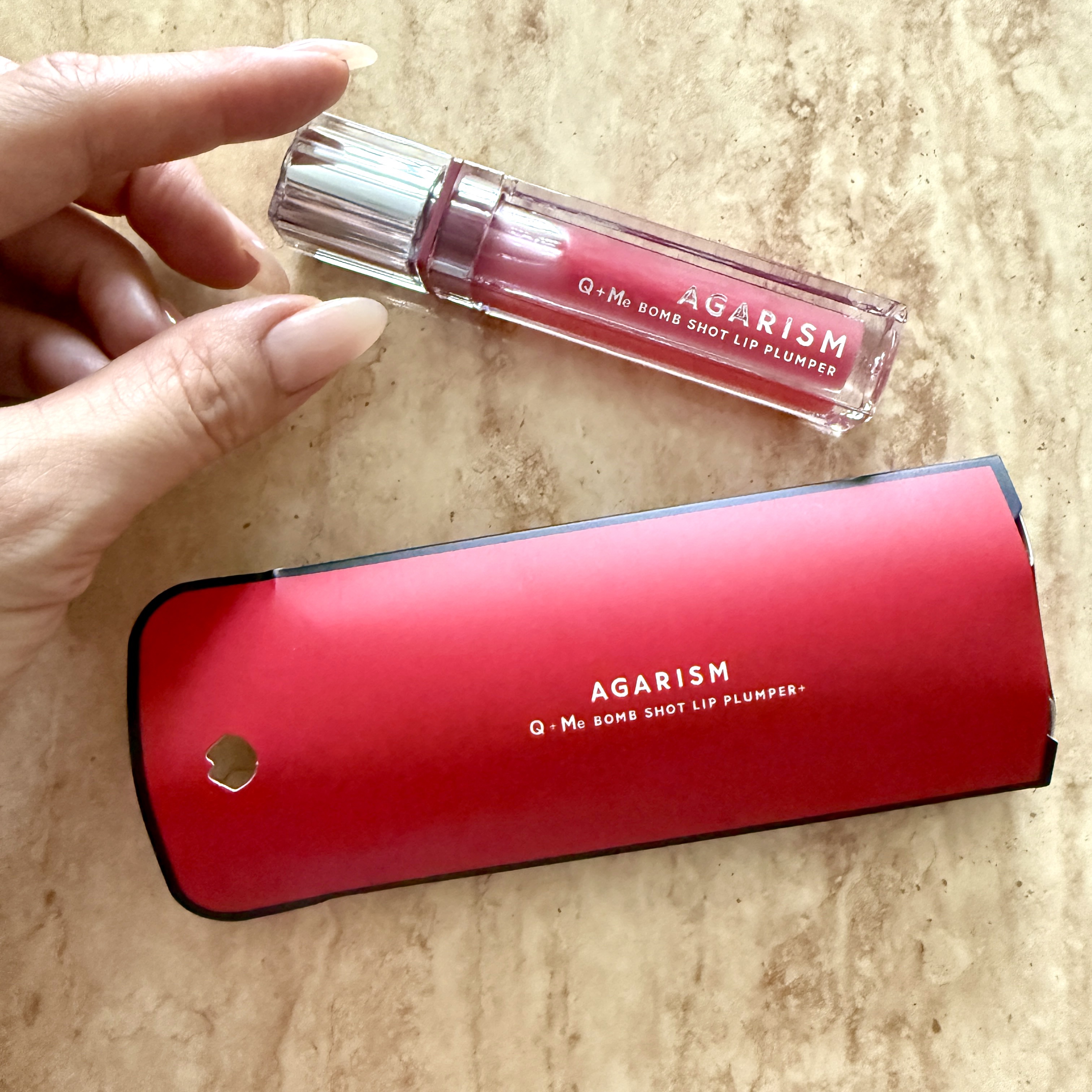 Q+Me　ボムショットリッププランパー+/AGARISM/リッププランパーを使ったクチコミ（1枚目）