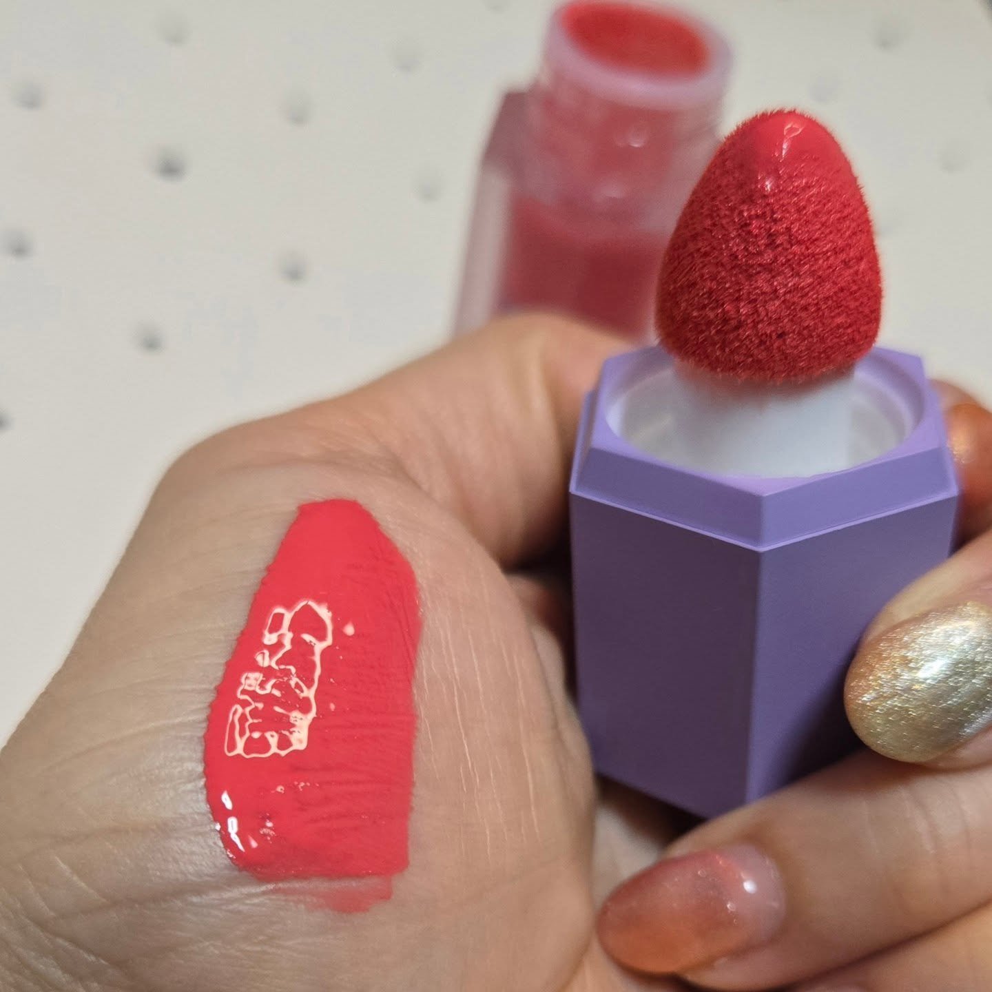 シフォンブルーミングリキッド/purplish/口紅を使ったクチコミ（2枚目）