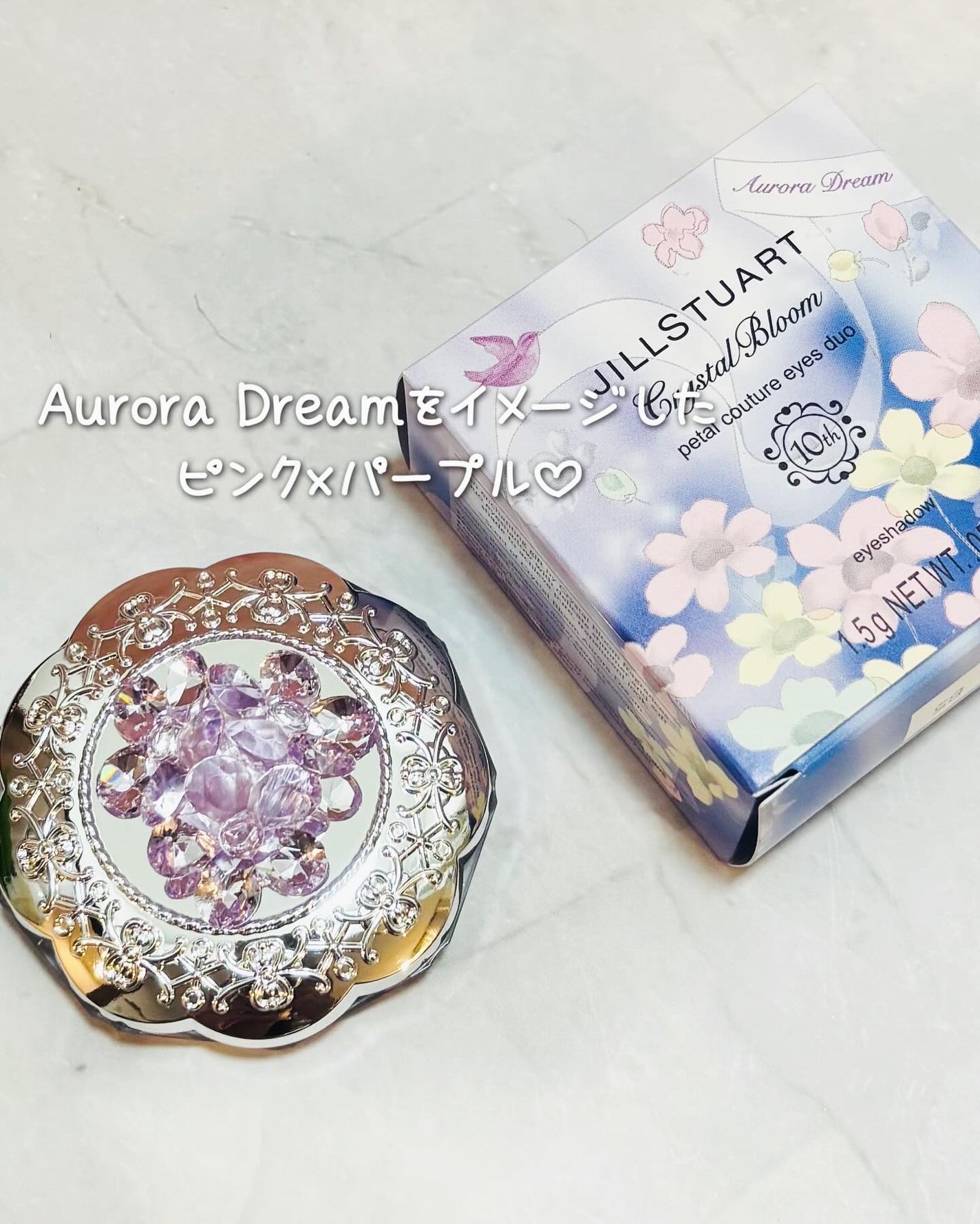 ジルスチュアート クリスタルブルーム ペタルクチュールアイズ デュオ/JILL STUART/アイシャドウパレットを使ったクチコミ(1枚目)