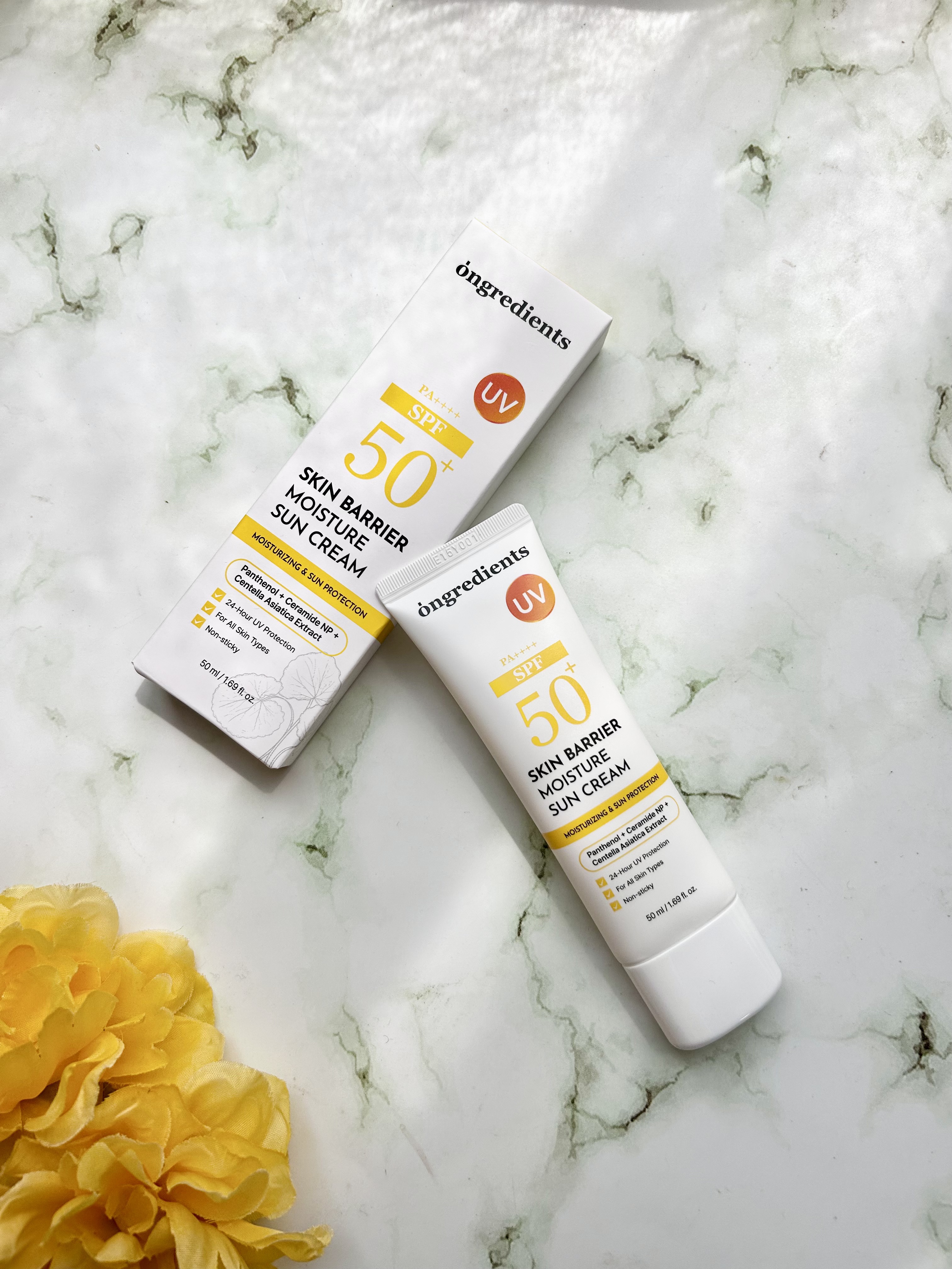 スキンバリアモイスチャーサンクリーム/Ongredients/日焼け止めクリームを使ったクチコミ（1枚目）