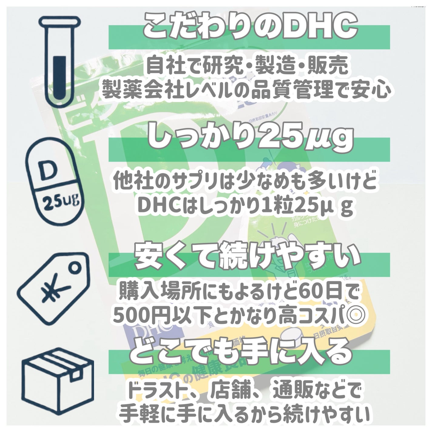 ビタミンD3/DHC/健康サプリメントを使ったクチコミ(4枚目)