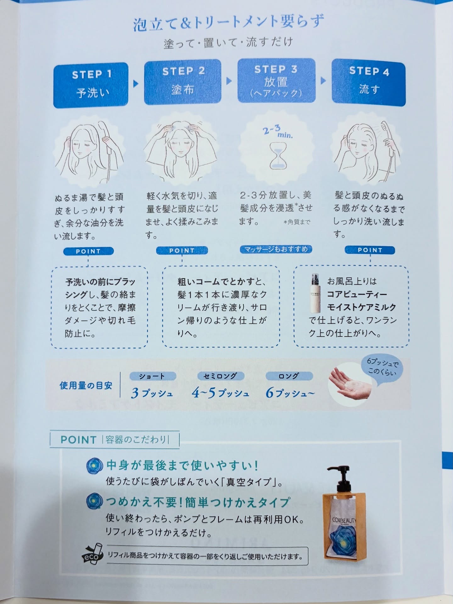 クリームシャンプー 10g×2包（お試し用）/CORE BEAUTY/市販シャンプーを使ったクチコミ（3枚目）