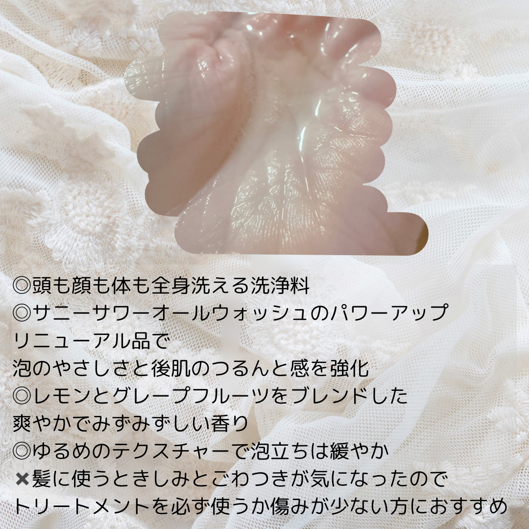 サニーサワー オールウォッシュ/IGNIS/ボディソープを使ったクチコミ（2枚目）