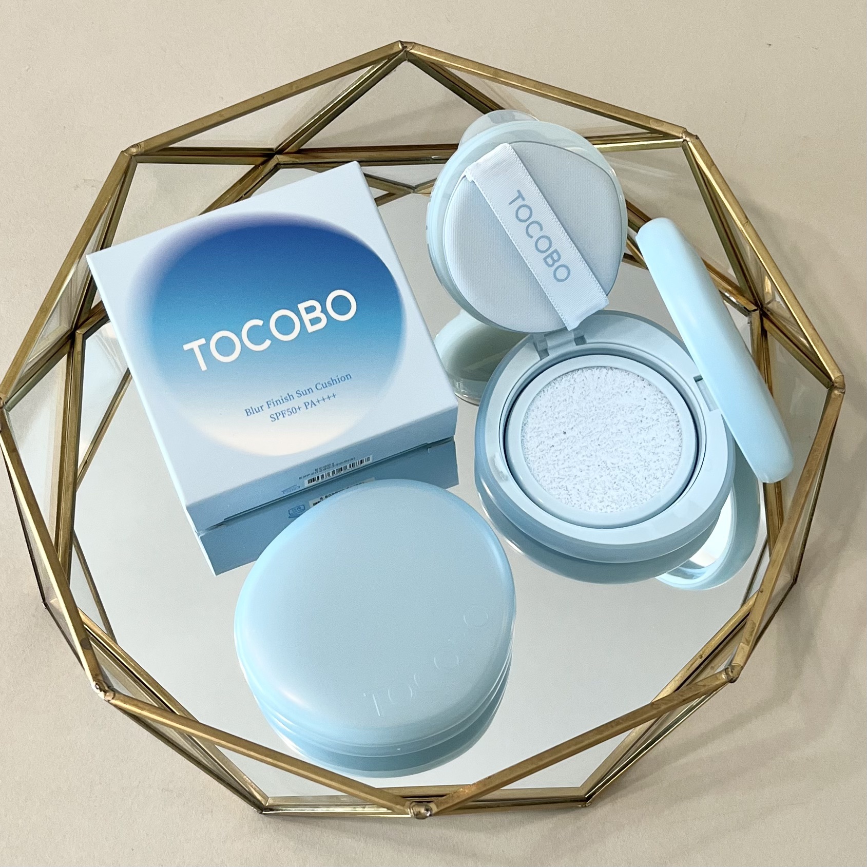 ブラーフィニッシュサンクッション/TOCOBO/日焼け止めパウダーを使ったクチコミ（1枚目）