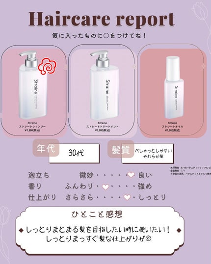 ストレートシャンプー/ストレートトリートメント ホワイトブロッサムの香り/Straine/市販シャンプーを使ったクチコミ(6枚目)