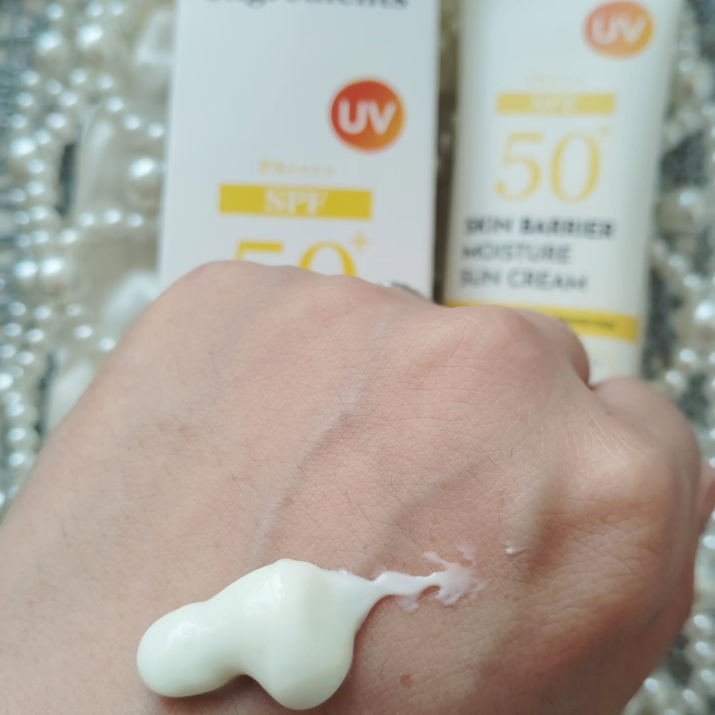 スキンバリアモイスチャーサンクリーム/Ongredients/日焼け止めクリームを使ったクチコミ（2枚目）