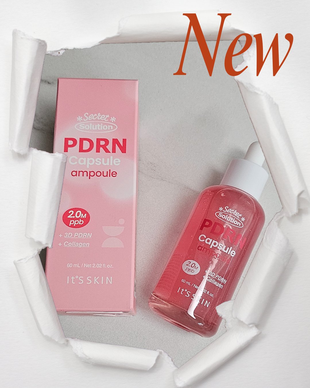 【(It’s Skin)Secret Solution PDRN Capsule Ampoule】

商品の特徴↓
✔ 約240万個のPDRNピンクカプセルがぎっしり。
✔ 超低分子コラーゲンやヒアルロン酸、セラミドなどの保湿・弾力成分配合