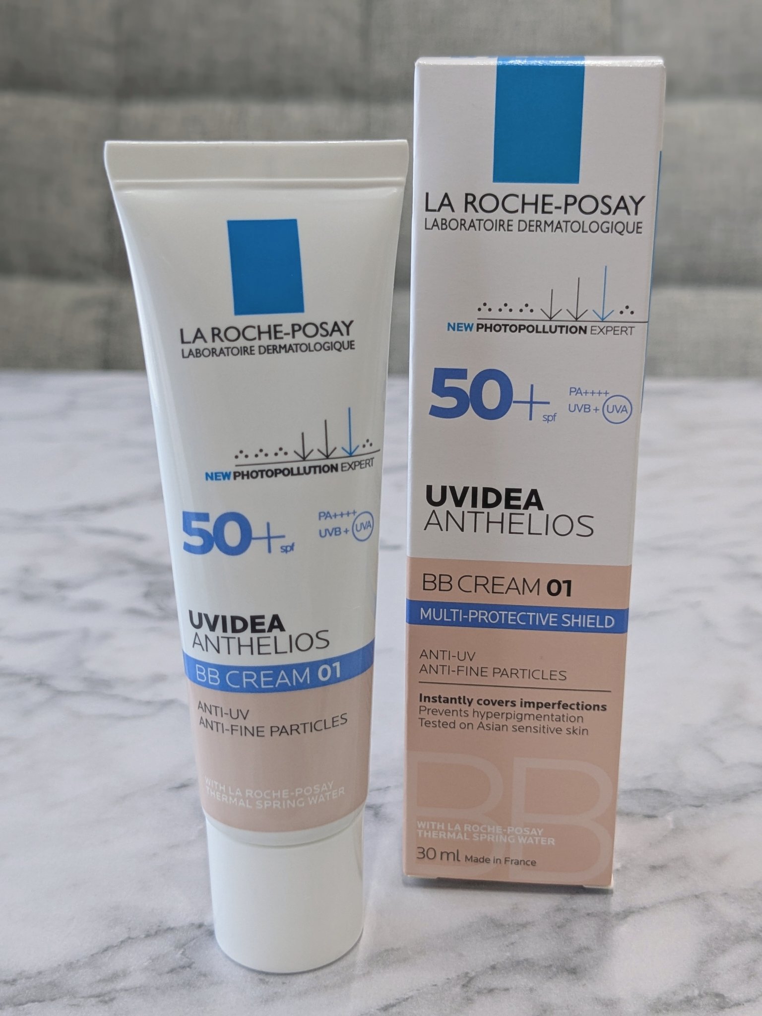 ◯ラ ロッシュ ポゼ
UVイデア XL プロテクションBB　01　ライト

花粉の時期や肌が敏感な時にも
安心して使えるのがラロッシュポゼの良さで
絶大な信頼を置いています😌♡

やわらかく伸びの良いクリームタイプで
スキンケア後にサッと