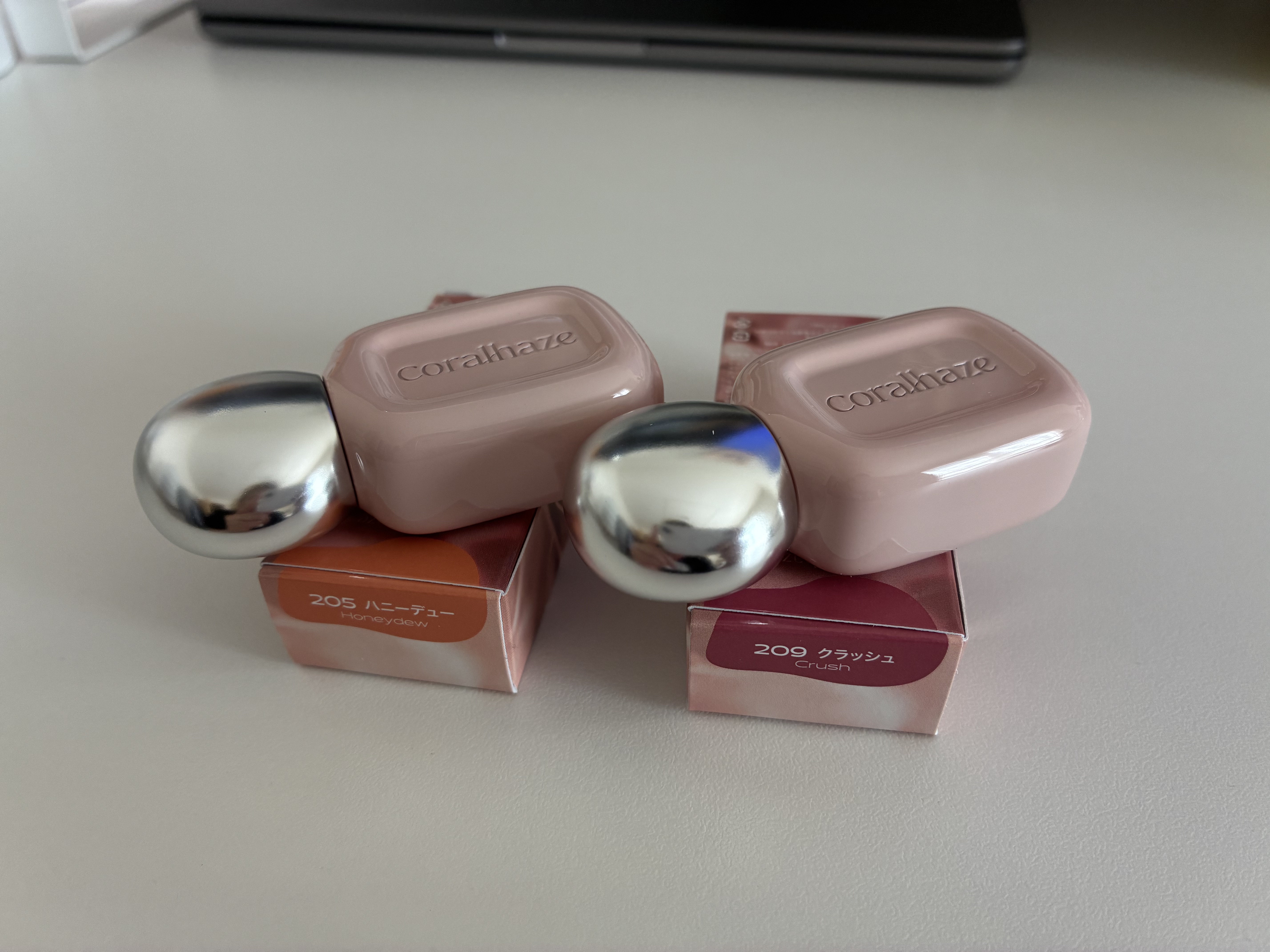 デュー ドロップ ティント 205 ハニーデュー/Coralhaze/リップティントを使ったクチコミ（1枚目）