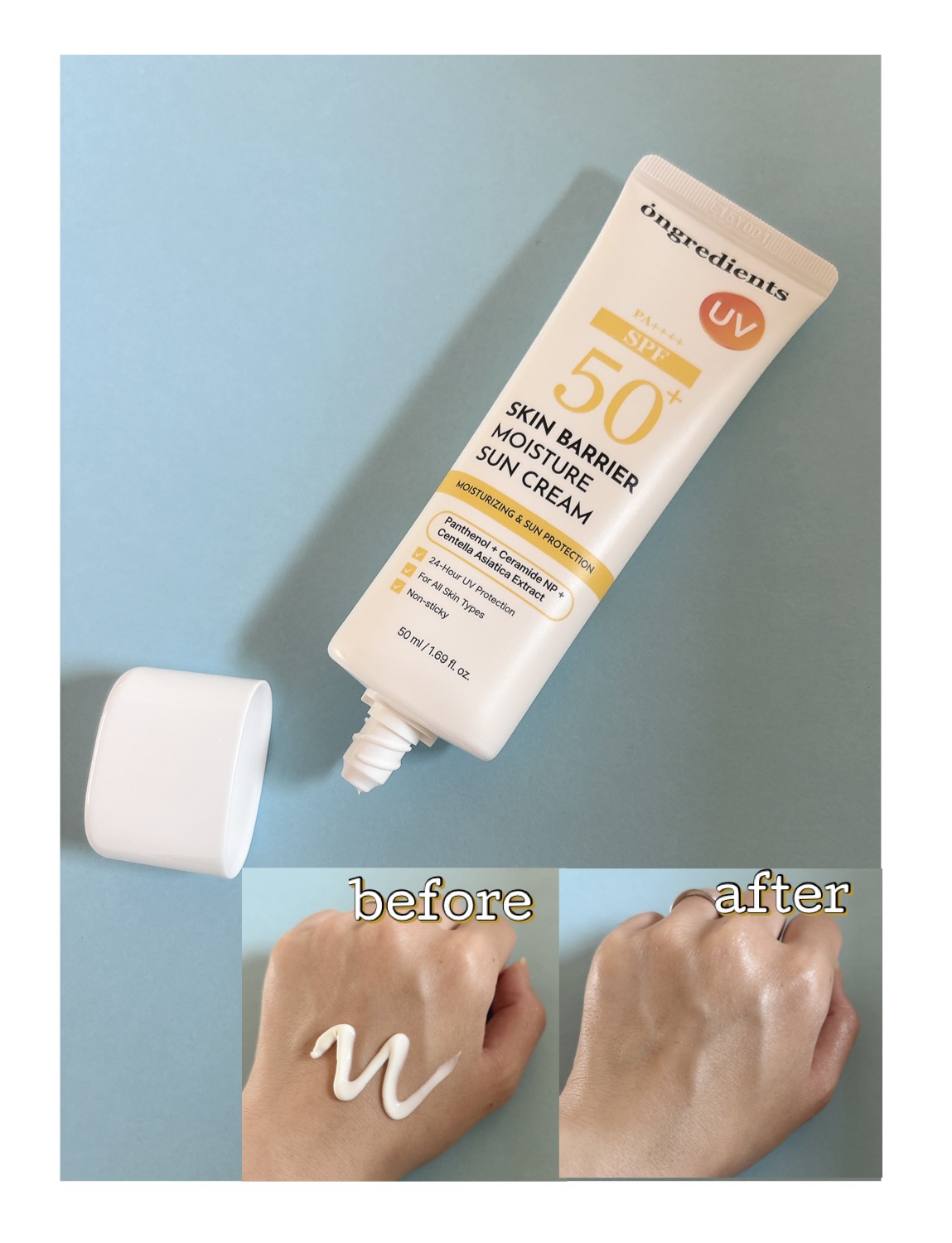 スキンバリアモイスチャーサンクリーム/Ongredients/日焼け止めクリームを使ったクチコミ（2枚目）