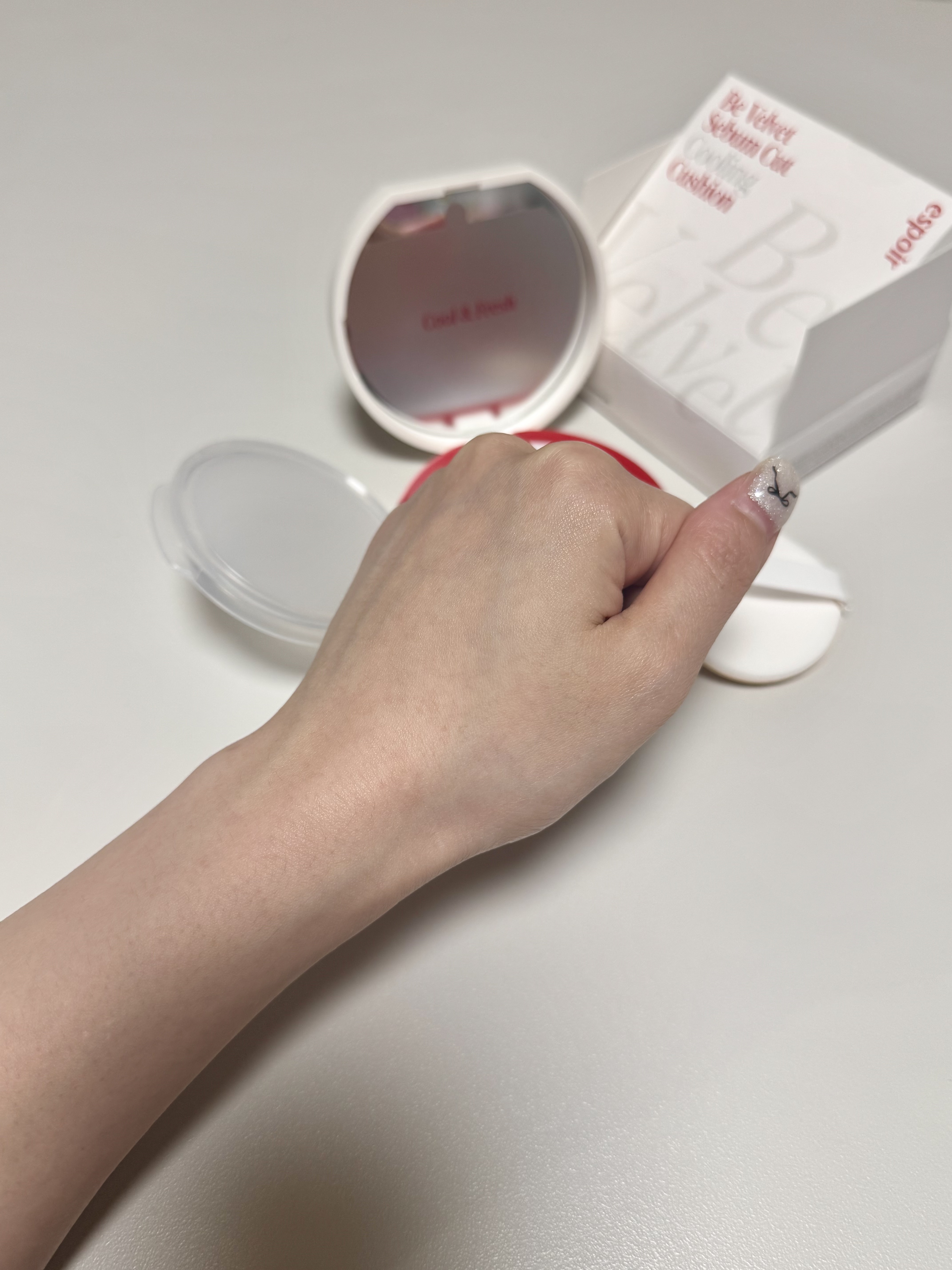 ビーベルベット セバムカットクッション/espoir/プレストパウダーを使ったクチコミ（3枚目）