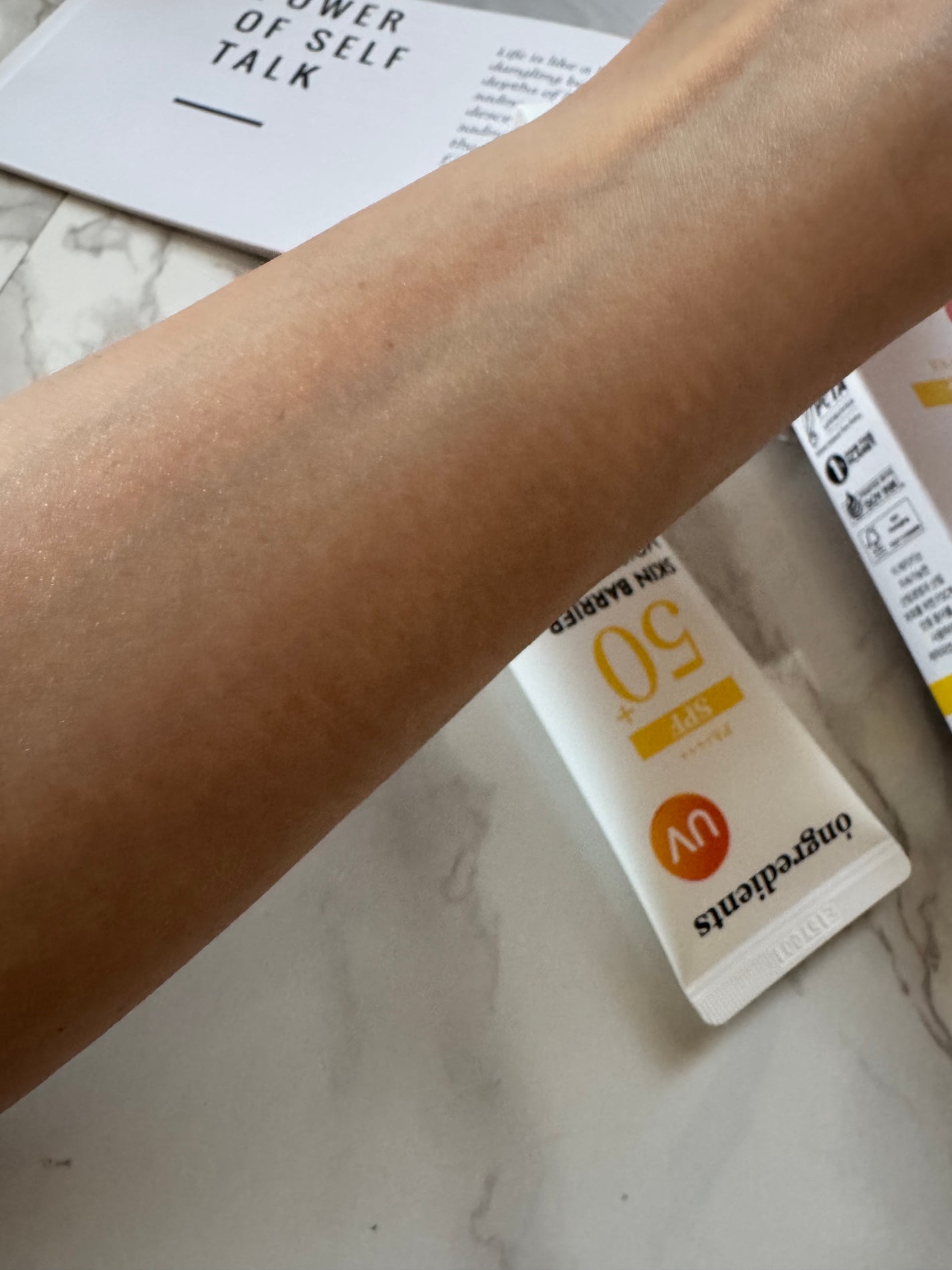 スキンバリアモイスチャーサンクリーム/Ongredients/日焼け止めクリームを使ったクチコミ(4枚目)