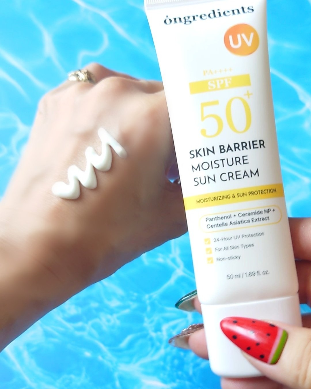 スキンバリアモイスチャーサンクリーム/Ongredients/日焼け止めクリームを使ったクチコミ（2枚目）