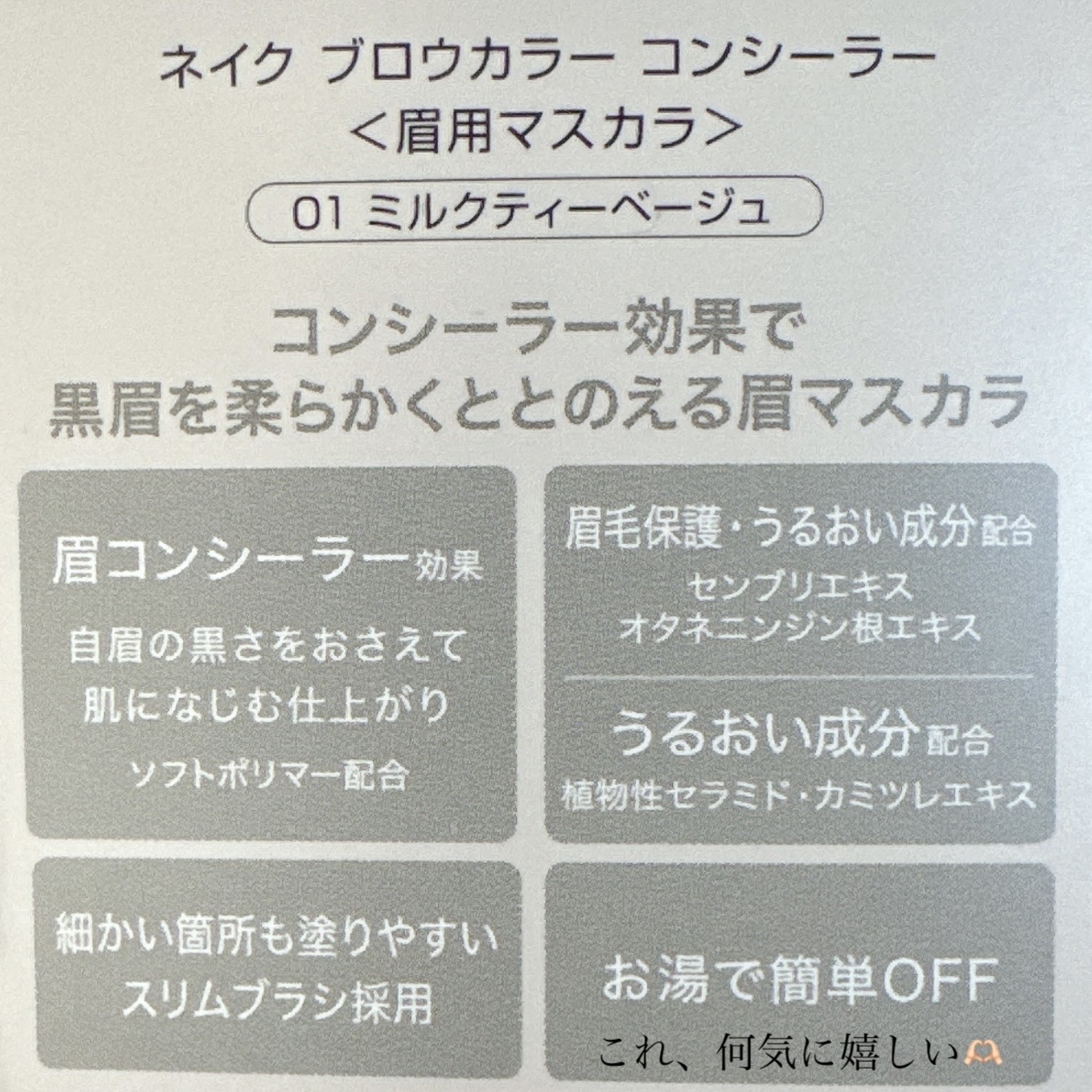 ネイク ブロウカラー コンシーラー/nake/眉マスカラを使ったクチコミ（3枚目）