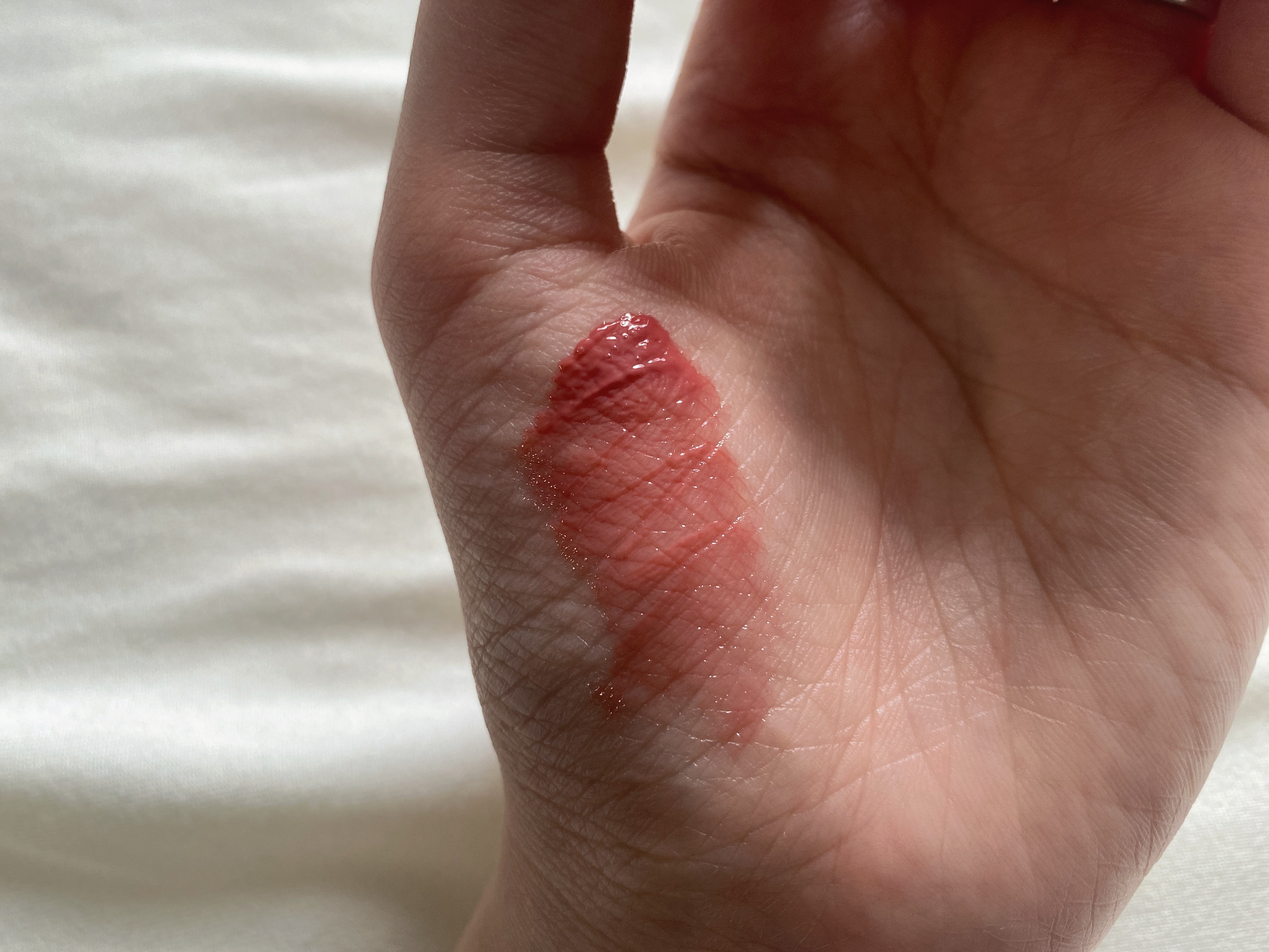 ロウグロウジェルティント R018 レアピーチ（ミニ）/hince/リップティントを使ったクチコミ（3枚目）