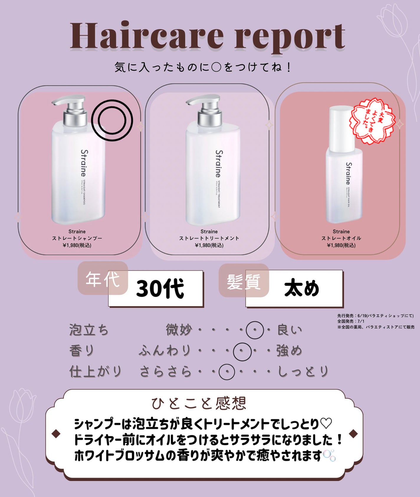 ストレートシャンプー/ストレートトリートメント ホワイトブロッサムの香り/Straine/市販シャンプーを使ったクチコミ(3枚目)
