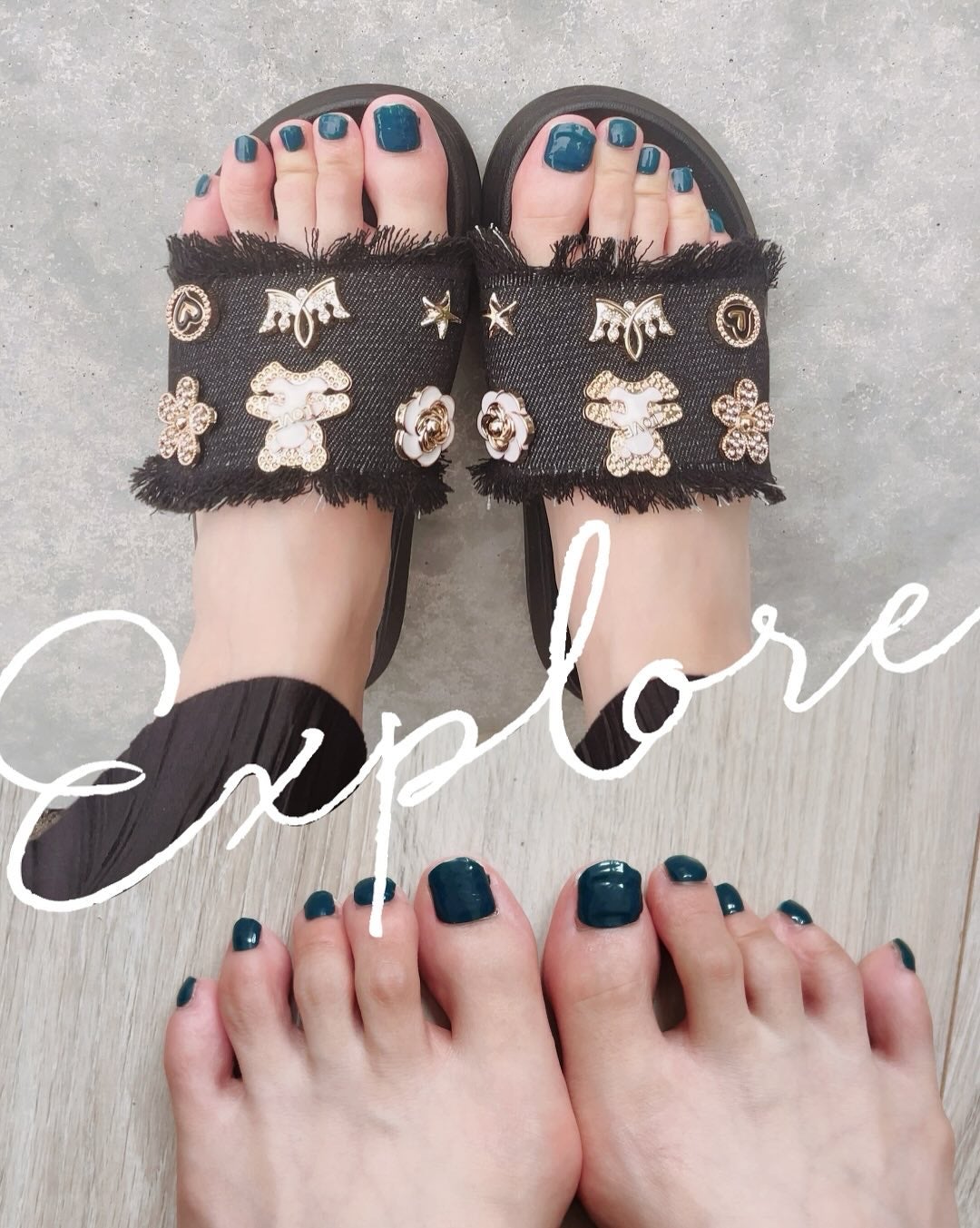 セミキュアジェルネイル(ペディキュア)/ohora/ネイルシールを使ったクチコミ(5枚目)