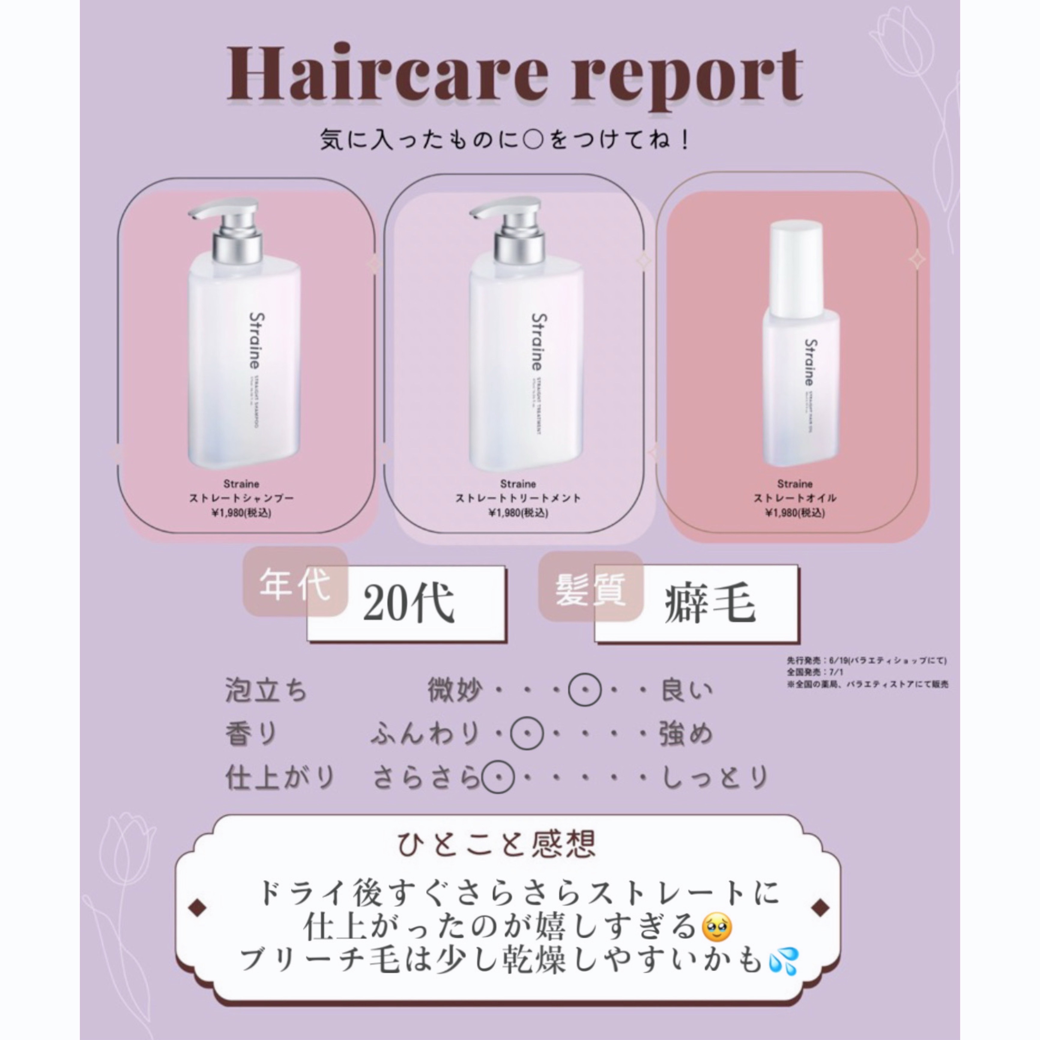 ストレートシャンプー/ストレートトリートメント ホワイトブロッサムの香り/Straine/市販シャンプーを使ったクチコミ（3枚目）
