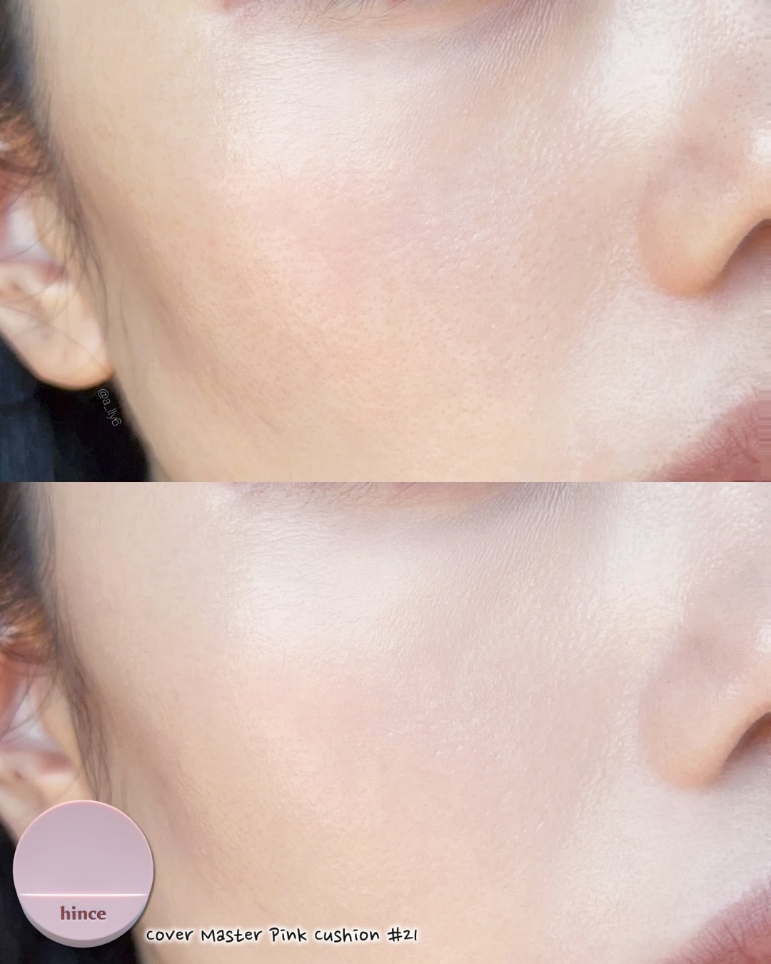 カバーマスターピンククッション/hince/クッションファンデーションを使ったクチコミ（3枚目）