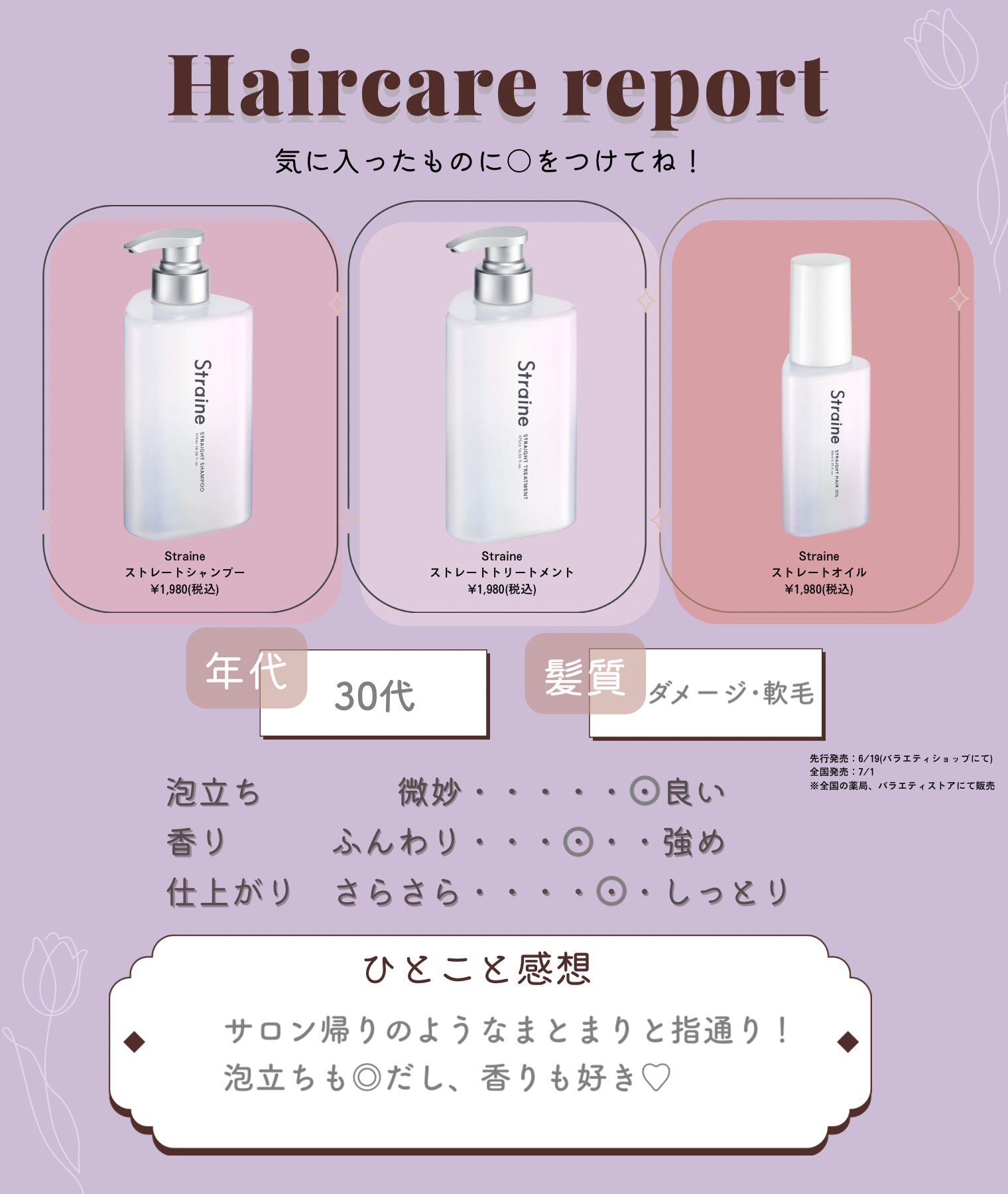 ストレートシャンプー/ストレートトリートメント ホワイトブロッサムの香り/Straine/市販シャンプーを使ったクチコミ（3枚目）