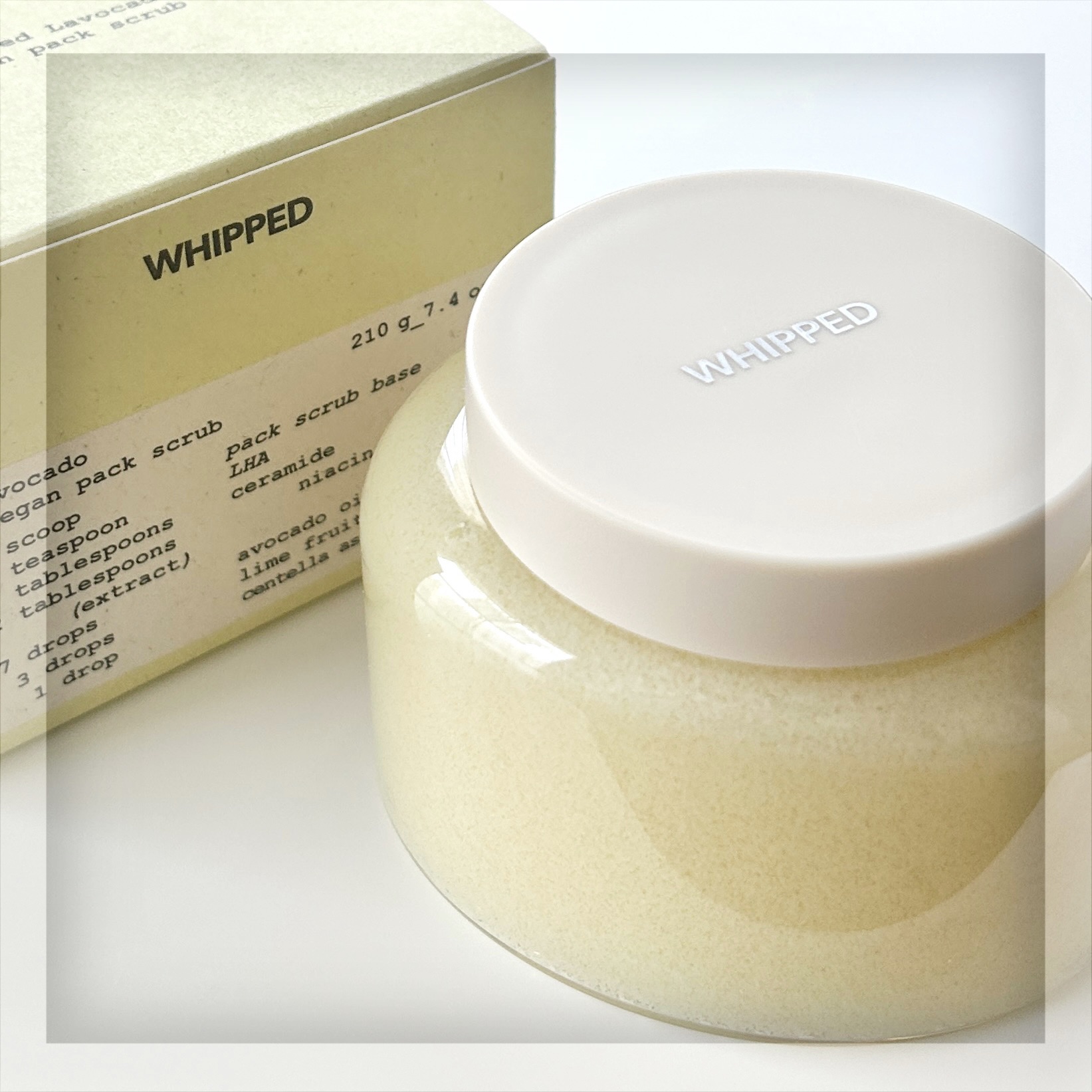 WHIPPED ホイップドヴィーガンパックスクラブ  ラボカド（潤いチャージ）のクチコミ「𓍯ラボカド ヴィーガンパックスクラブ⌇WHIPPED

パック・スクラブ・クレンジングが一度に.....」（1枚目）