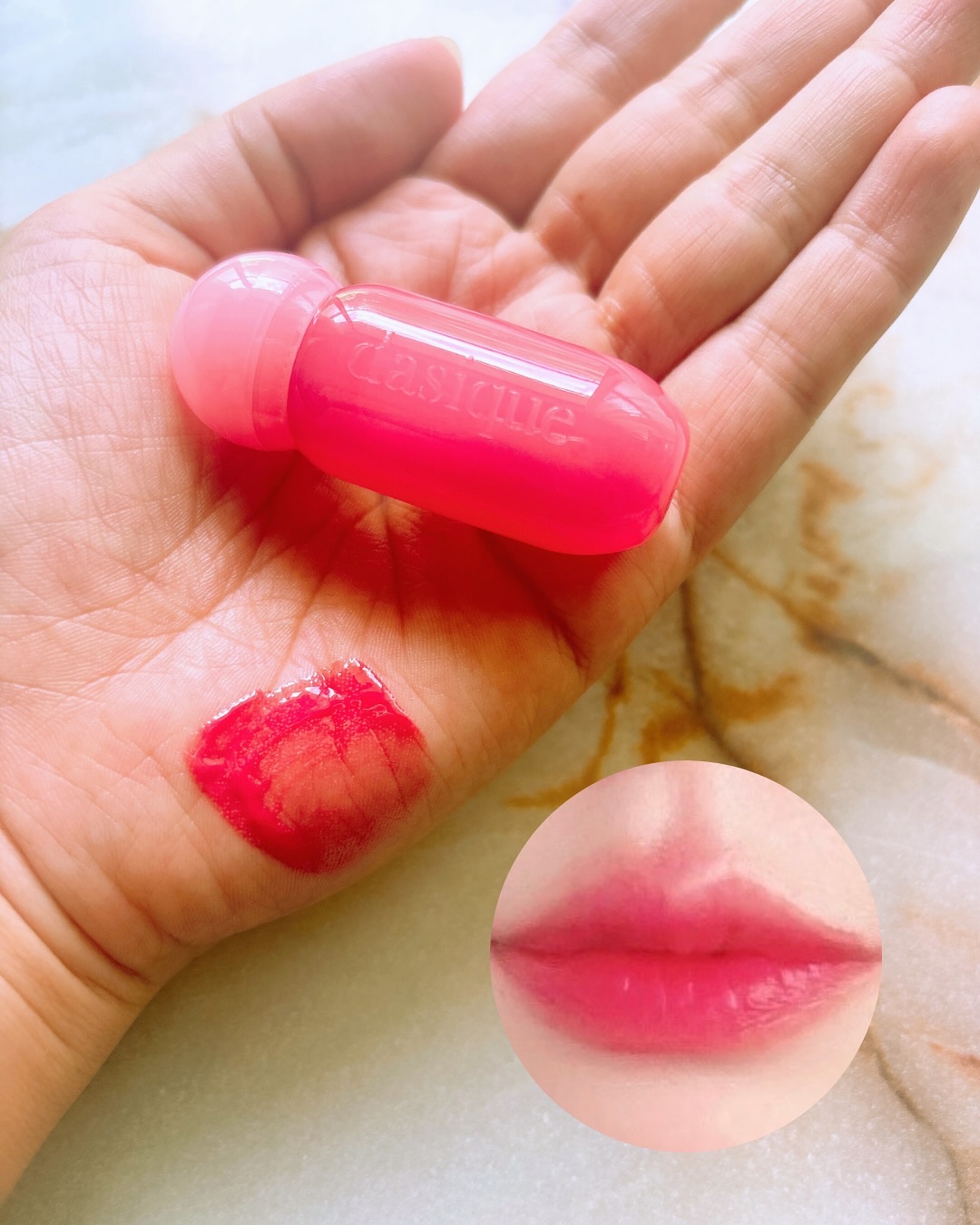 ジューシーデューイグロウティント/dasique/リップティントを使ったクチコミ（3枚目）