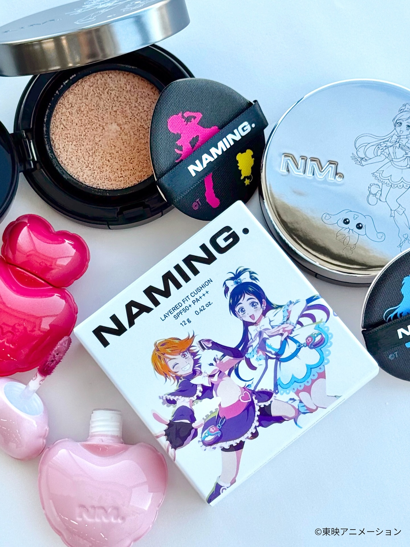 ネーミング×ふたりはプリキュア コラボ クッションファンデーション2種リップ2種 ネーミング×ふたりはプリキュア コラボ クッション