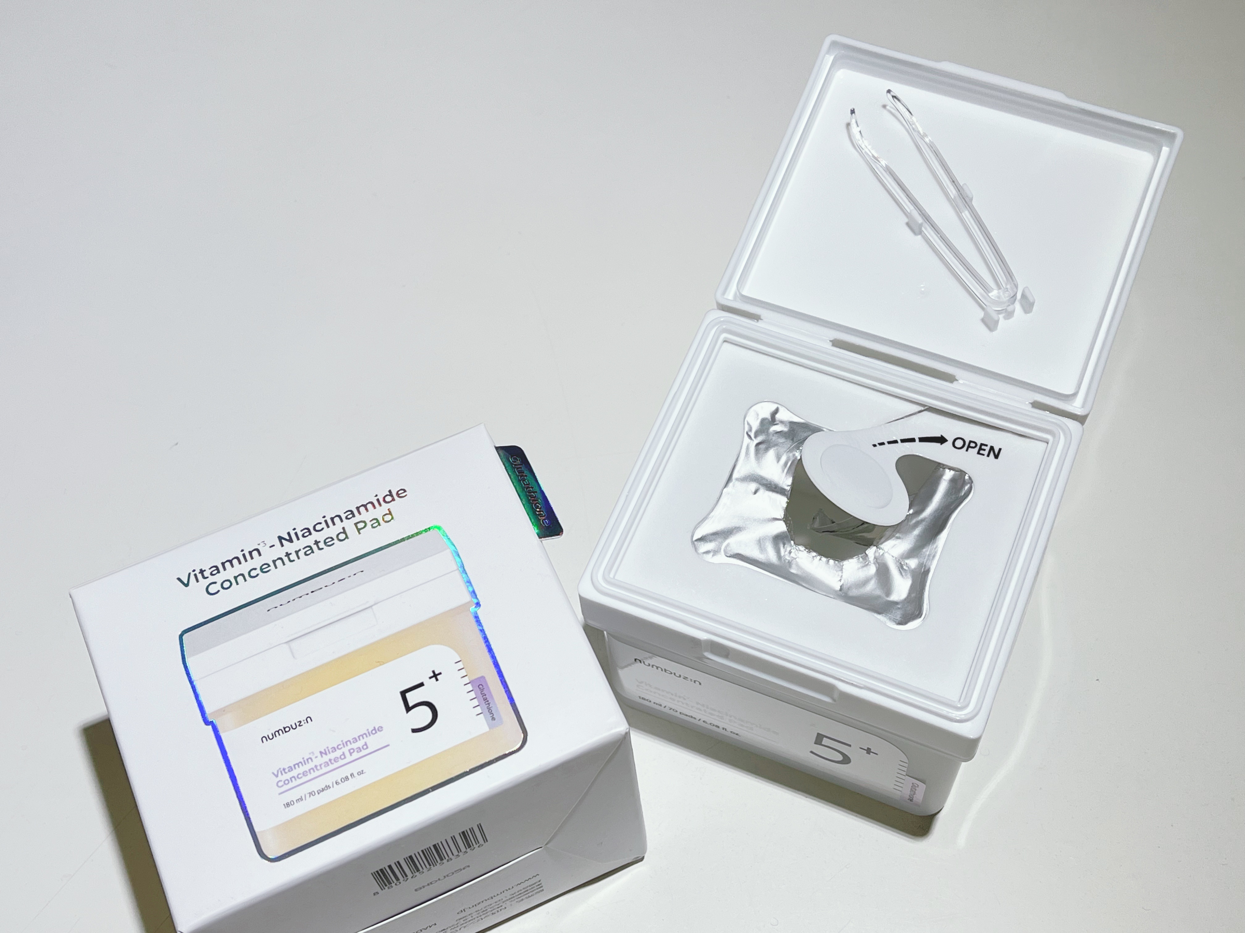 5番 白玉グルタチオンＣフィルムパッド/numbuzin/トナーパッドを使ったクチコミ（1枚目）