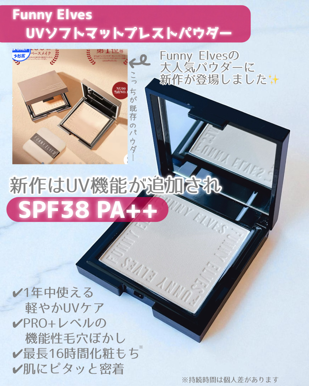 UVソフトマットプレストパウダー/FUNNY ELVES方里/プレストパウダーを使ったクチコミ（2枚目）