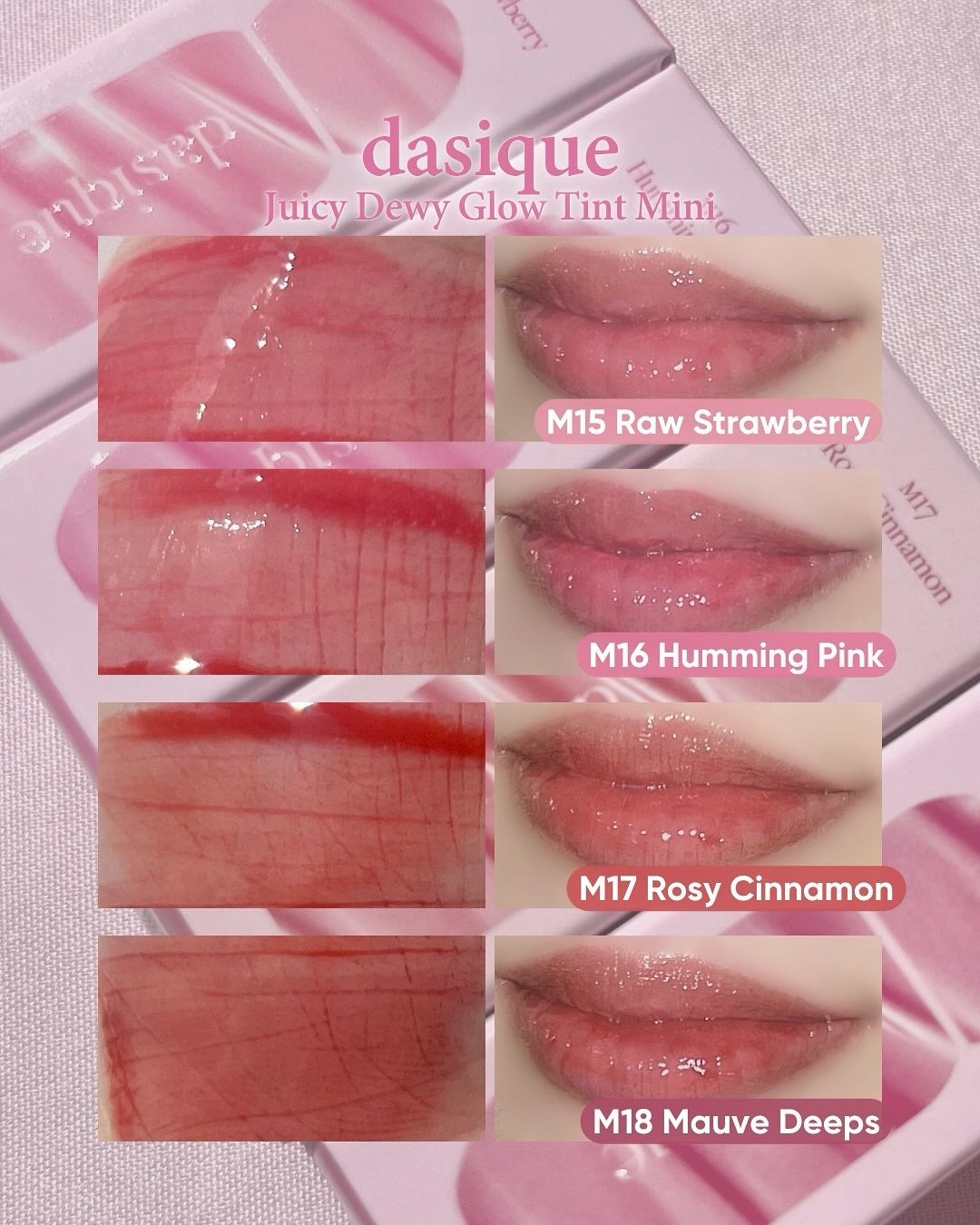 ジューシーデューイグロウティントミニ/dasique/リップティントを使ったクチコミ(4枚目)