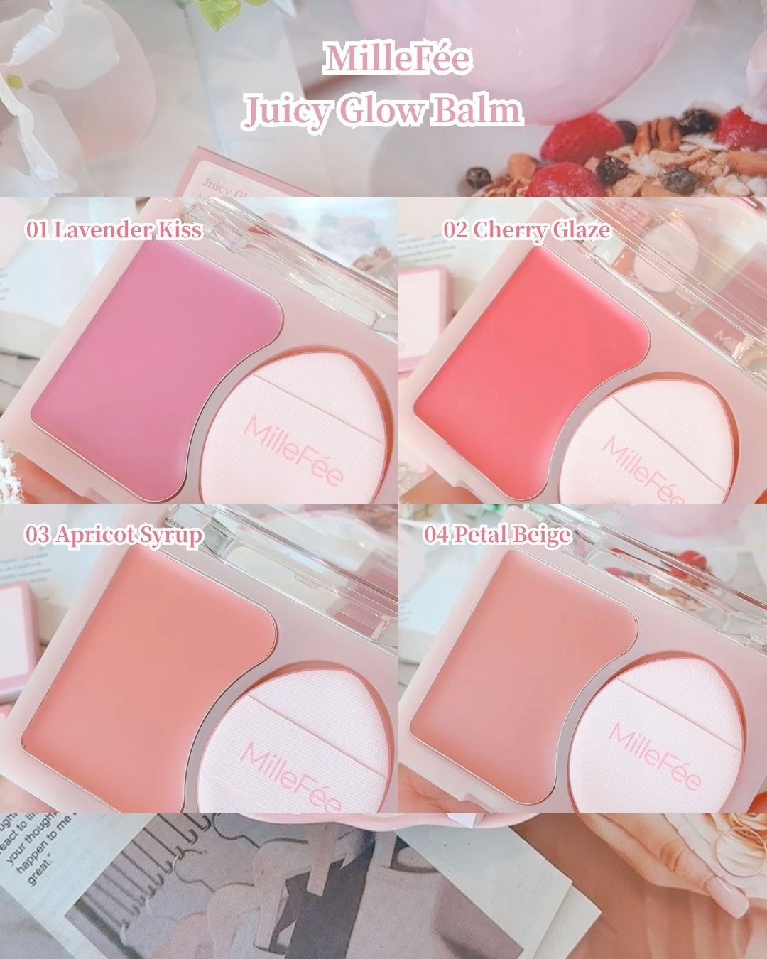 ジューシーグロウバーム/MilleFée/ジェル・クリームチークを使ったクチコミ（3枚目）